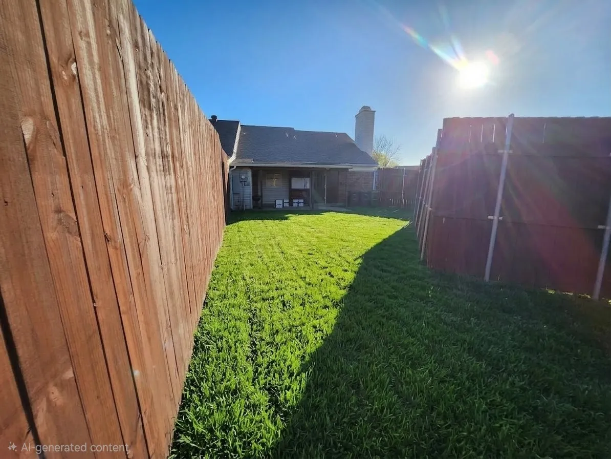 Fenced backyard featuring a patio