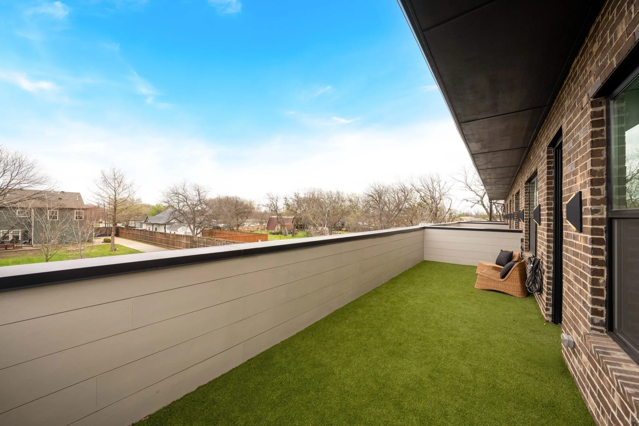 Synthetic Turfed balcony with drainage. Great for pets
