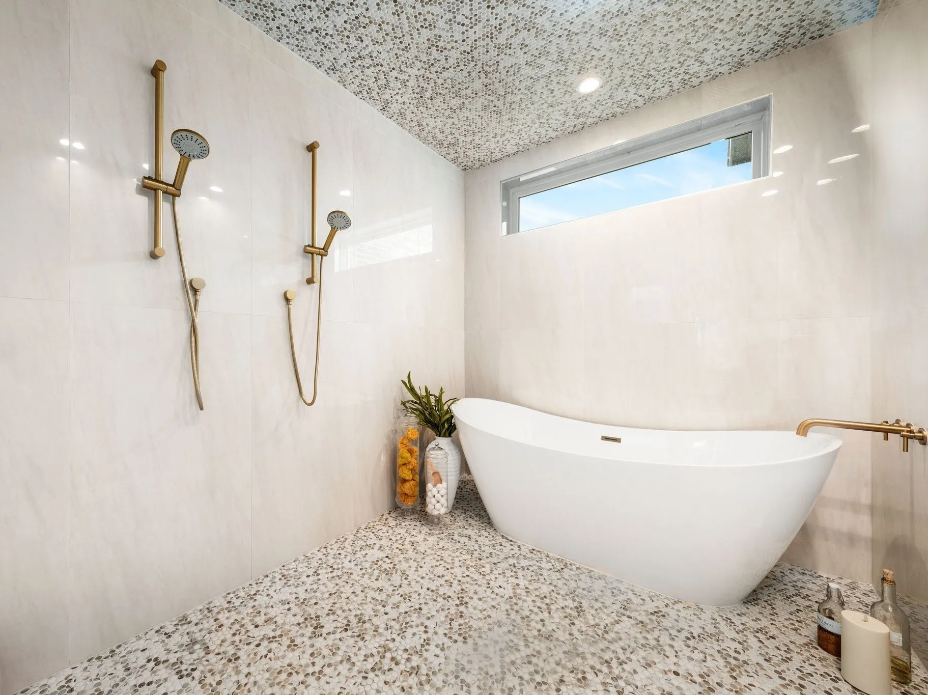 Large wet room with spa like interior