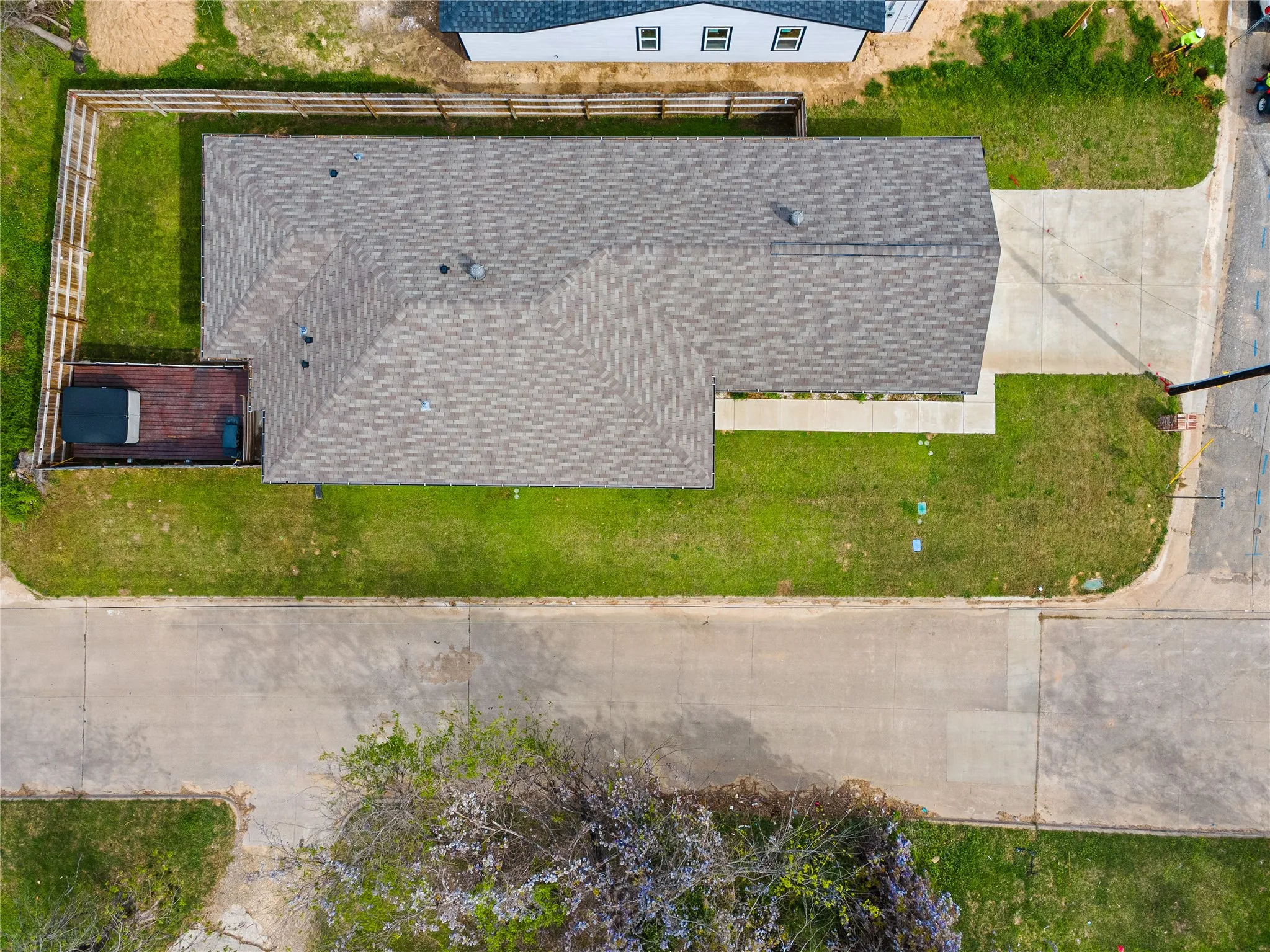 View from above of property