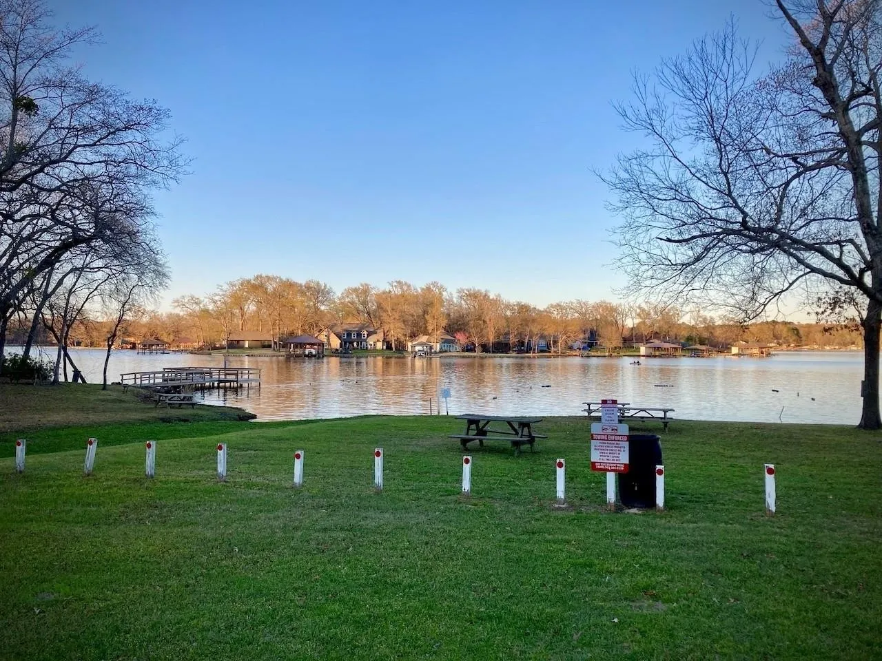 View of swim area and fishing dock