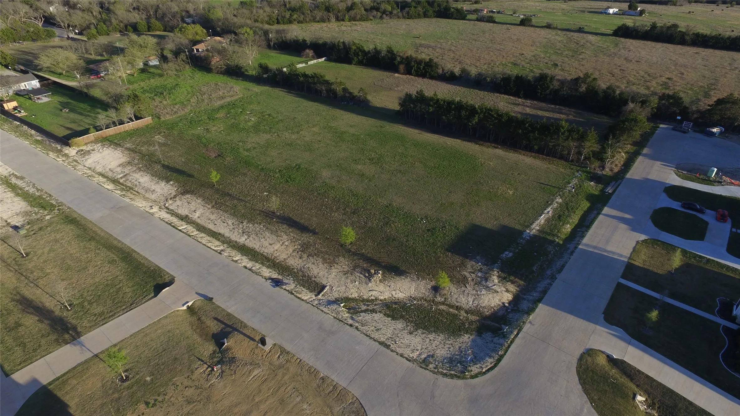 Aerial overview of property's location with rural landscape