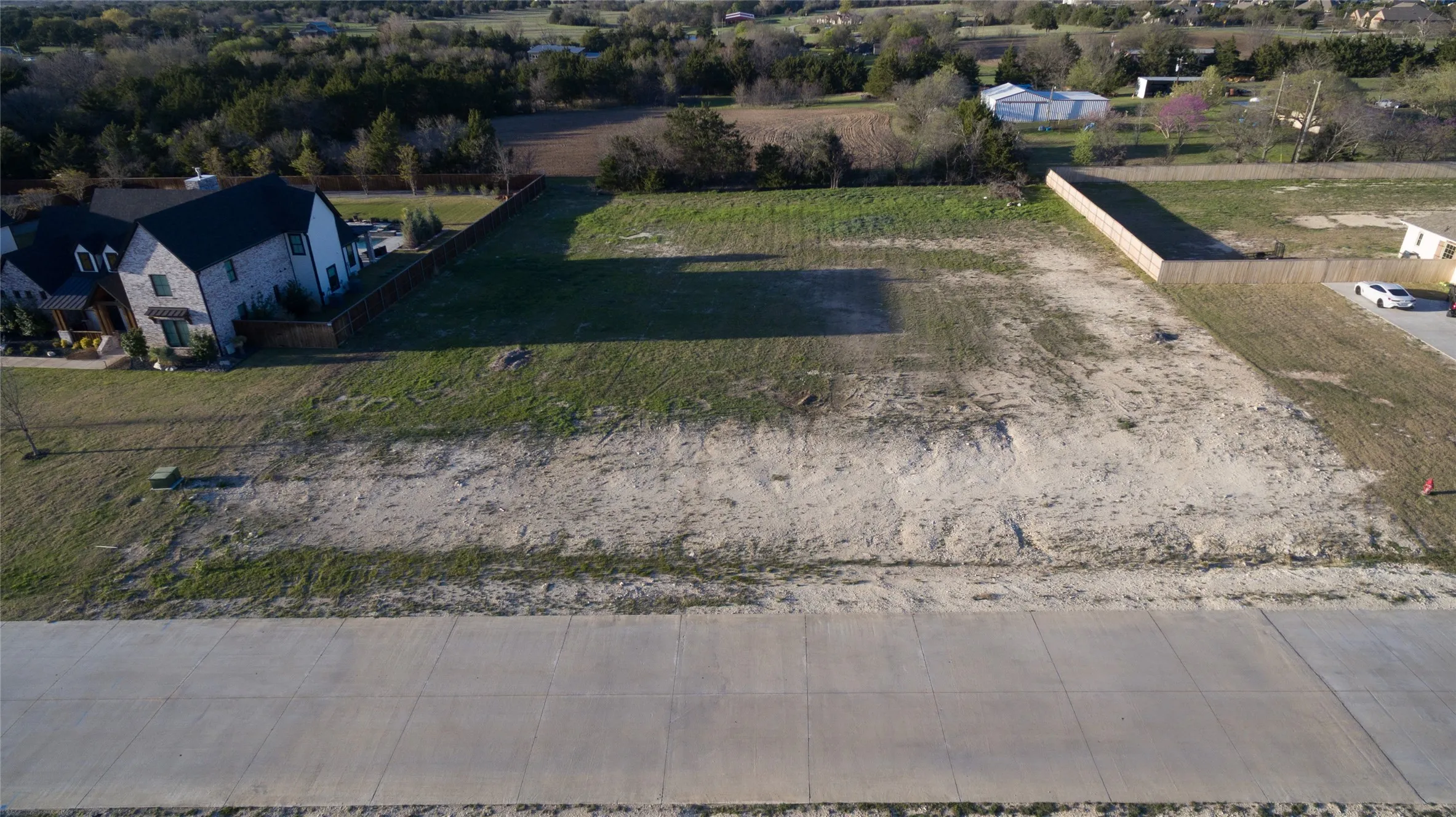 Aerial view of sparsely populated area