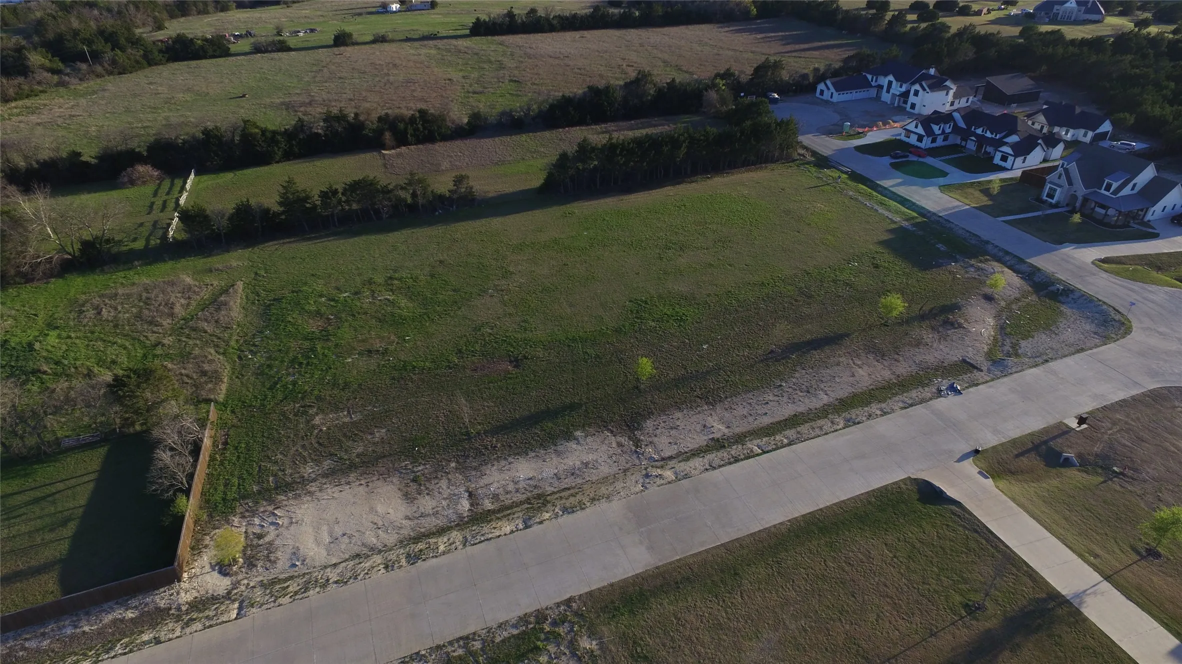 Aerial view of sparsely populated area