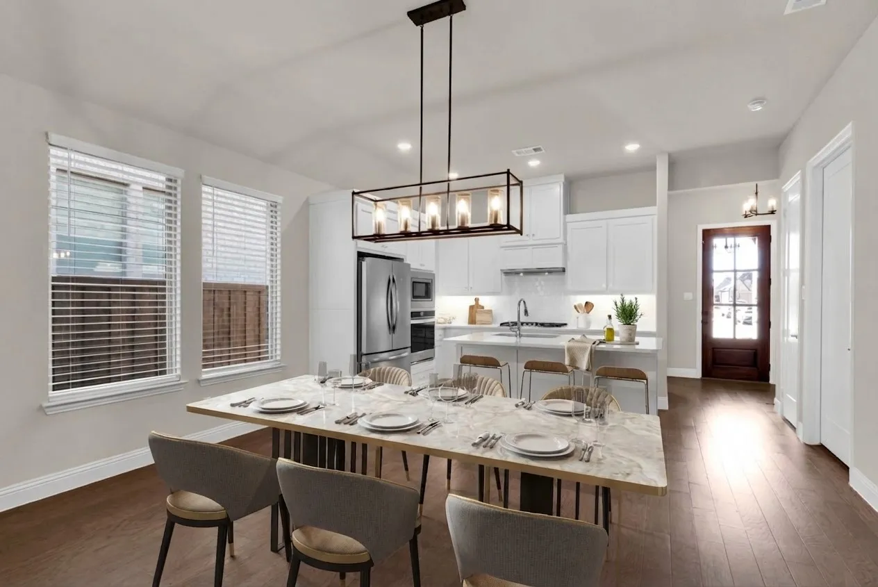Dining area virtually staged