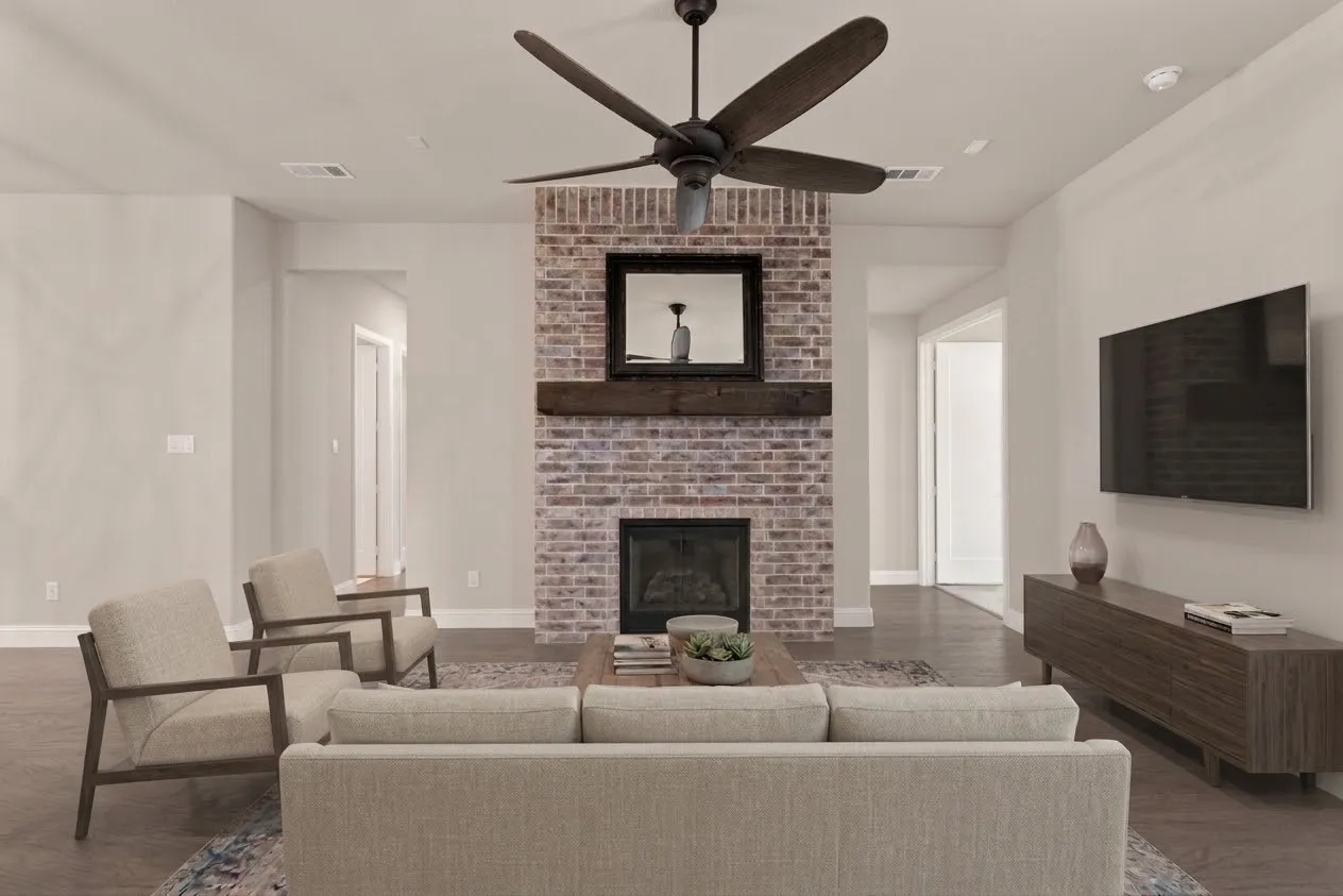 Living area virtually staged