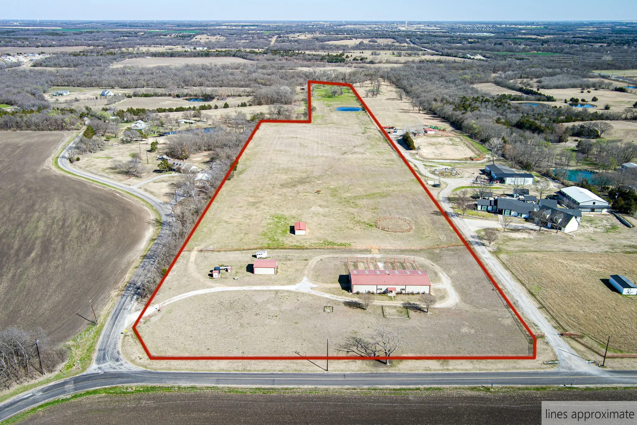 View of rural area with property parcel outlined