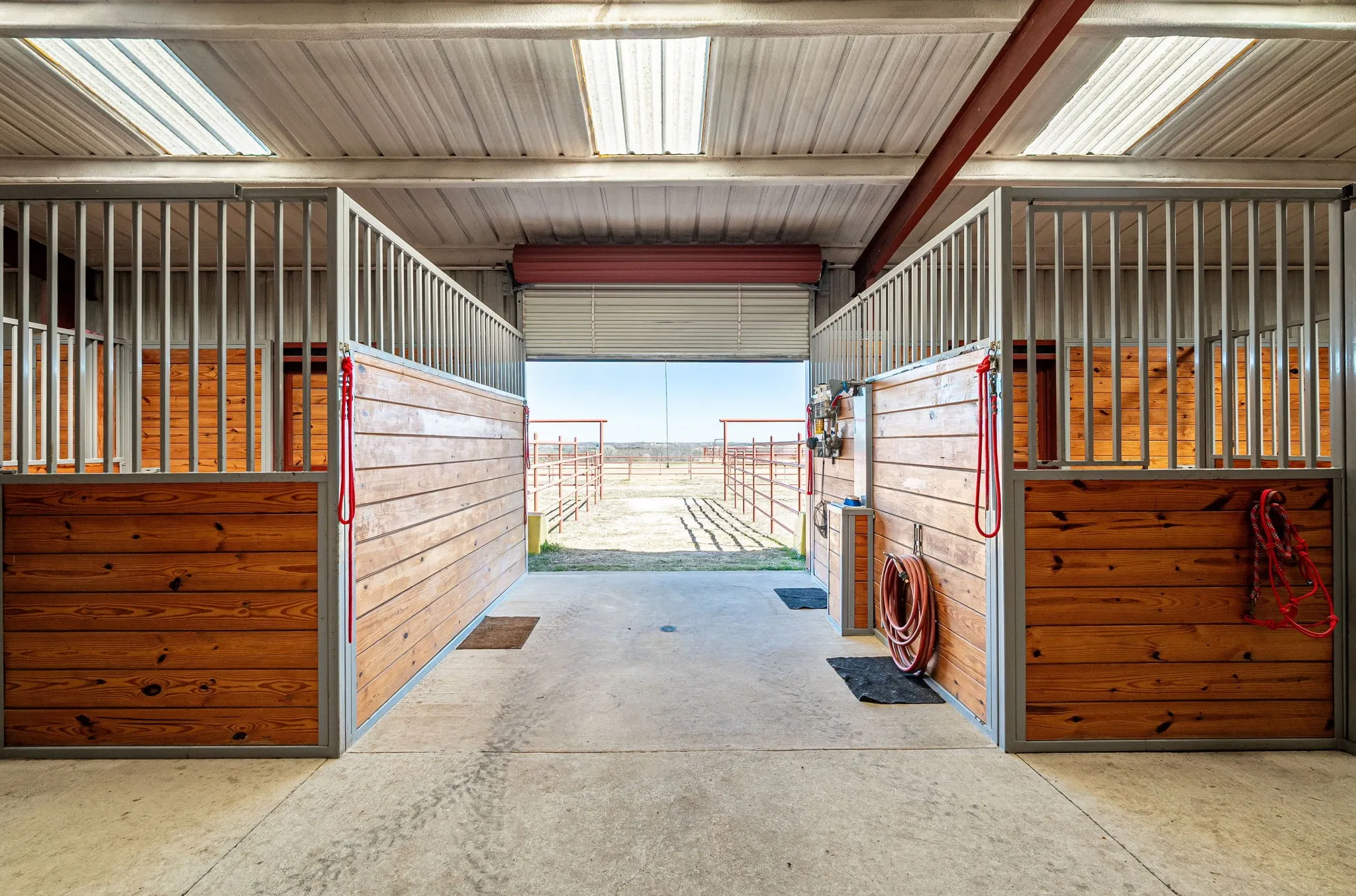 View of horse barn