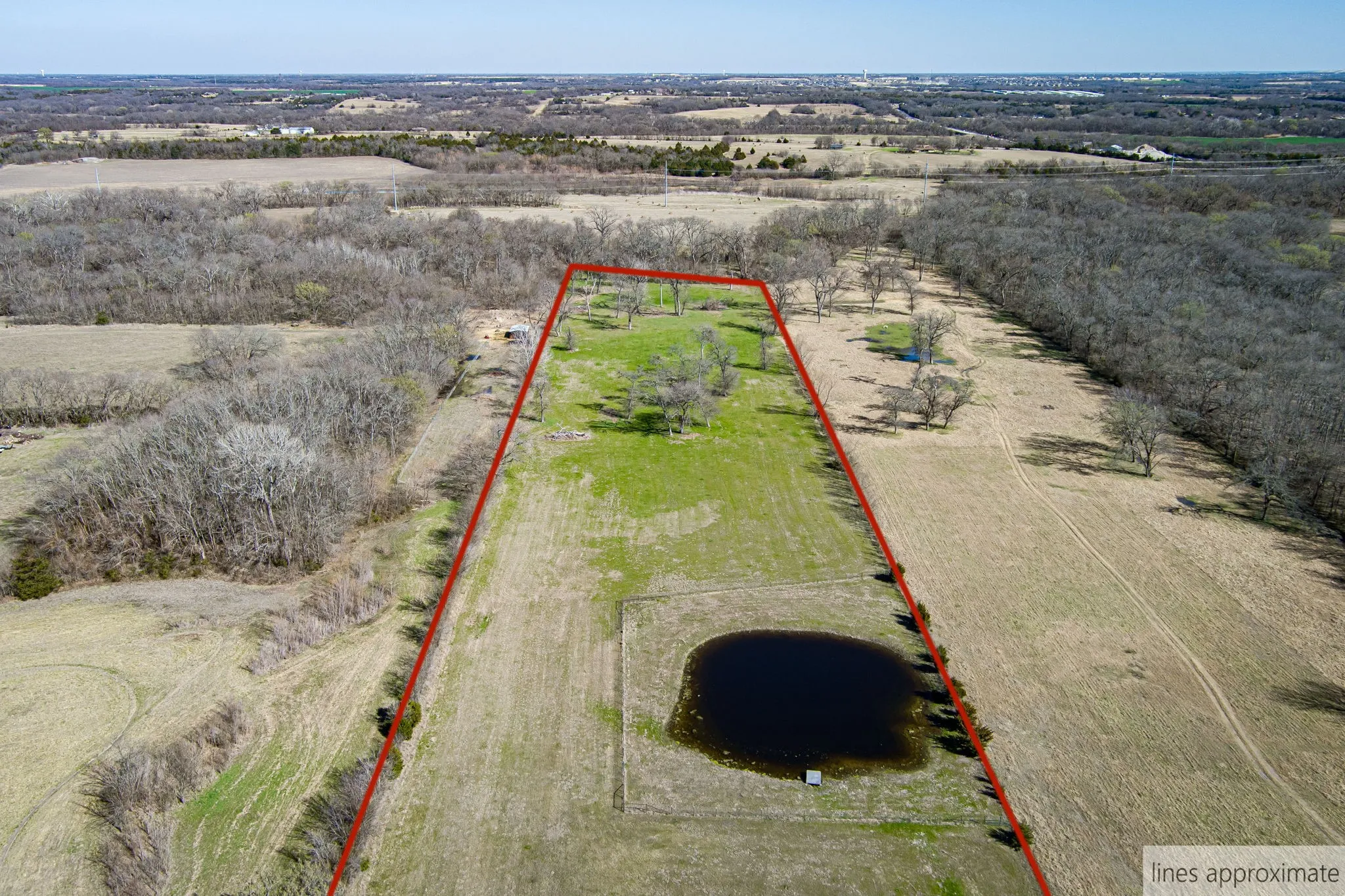 View of rural area featuring property boundaries highlighted and abundant farmland