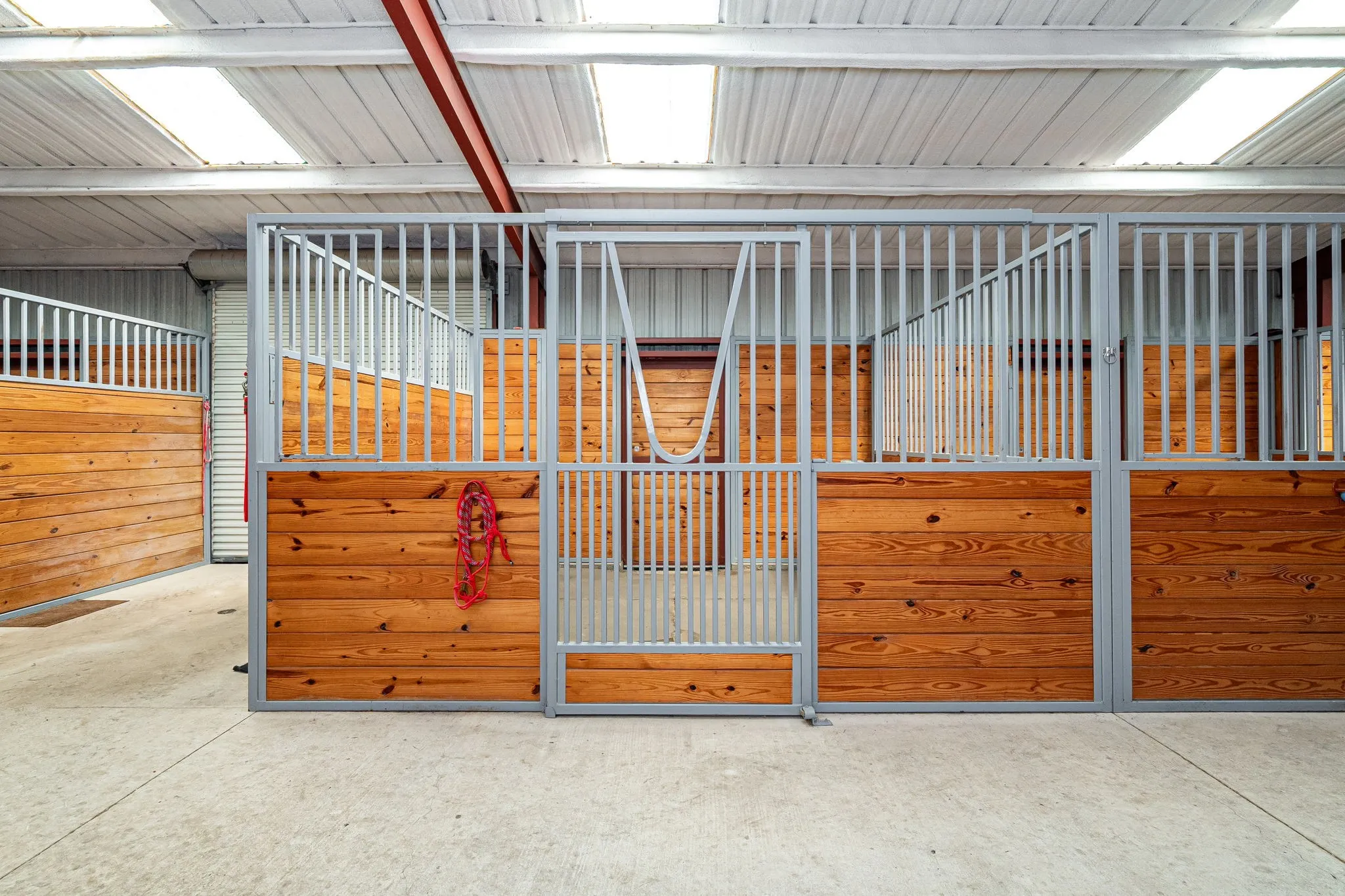 View of horse barn