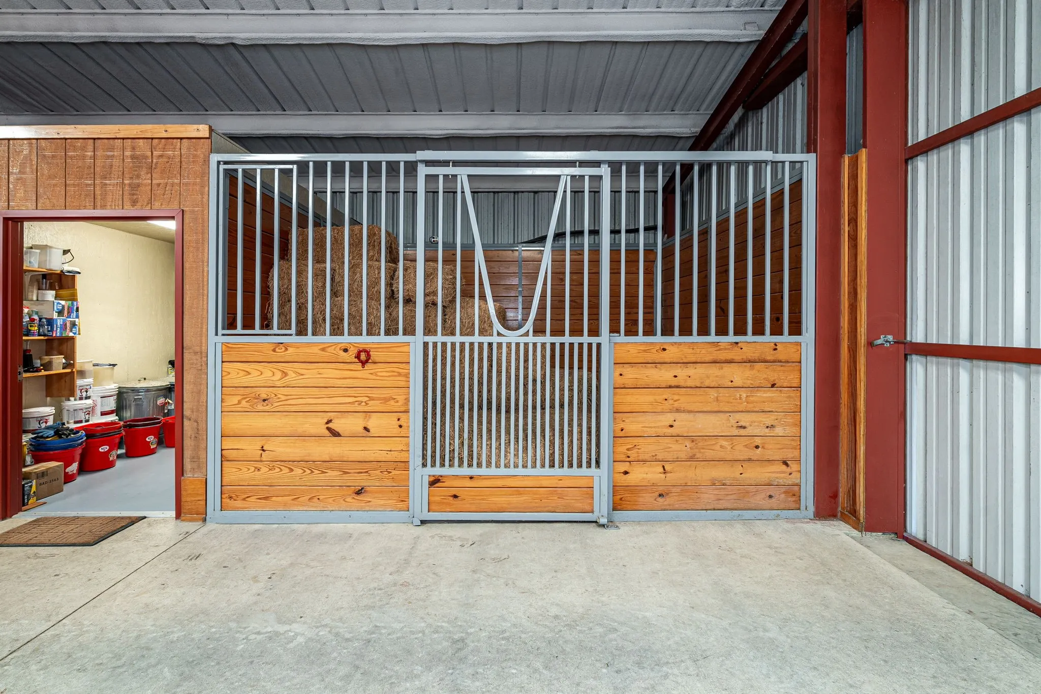 View of horse barn