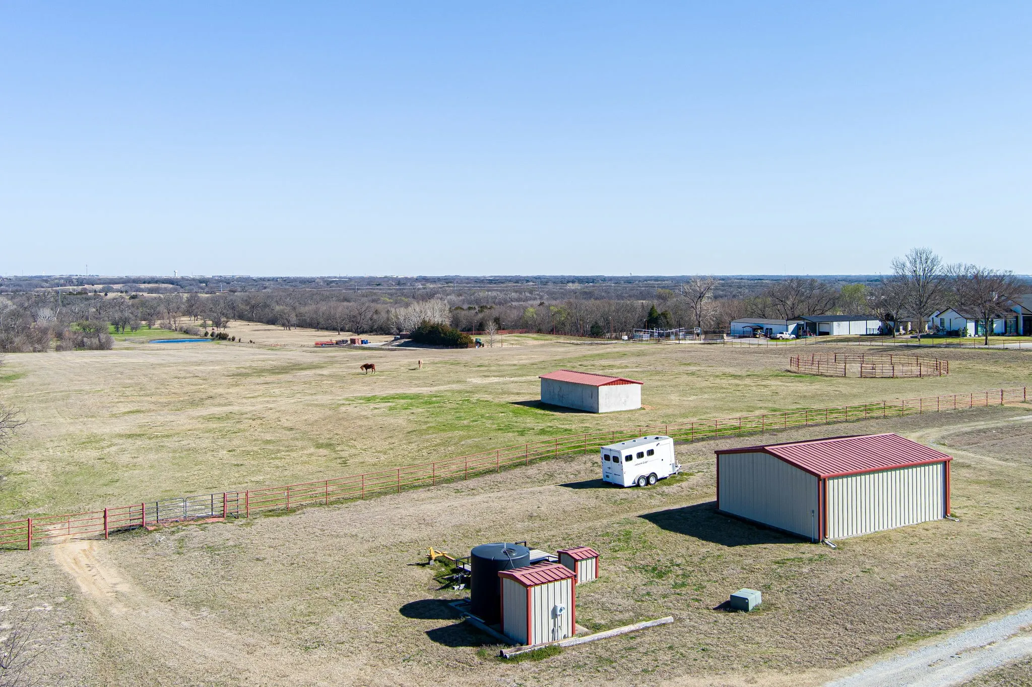 Aerial view of sparsely populated area