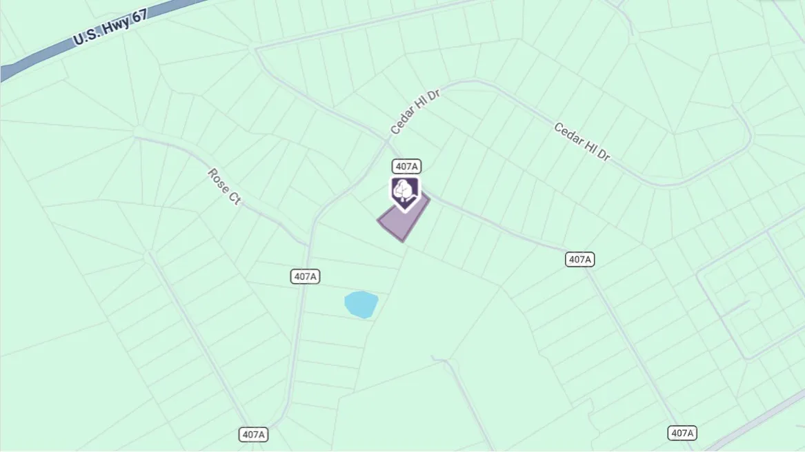 Parcel map showing approximate property boundaries and location.