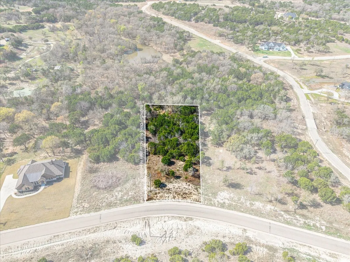 Aerial view of property's location featuring property boundaries highlighted