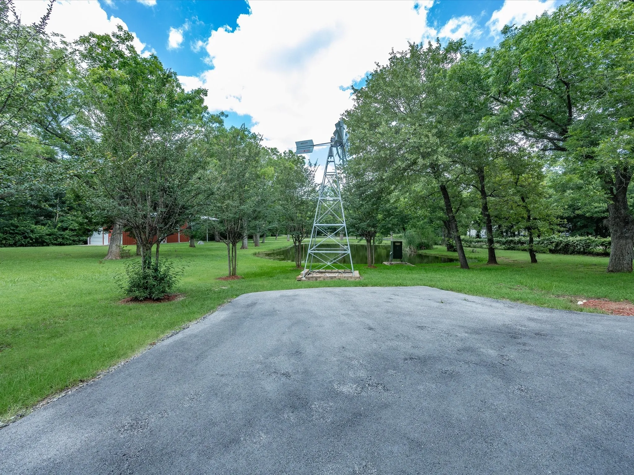 Pond view & parking.