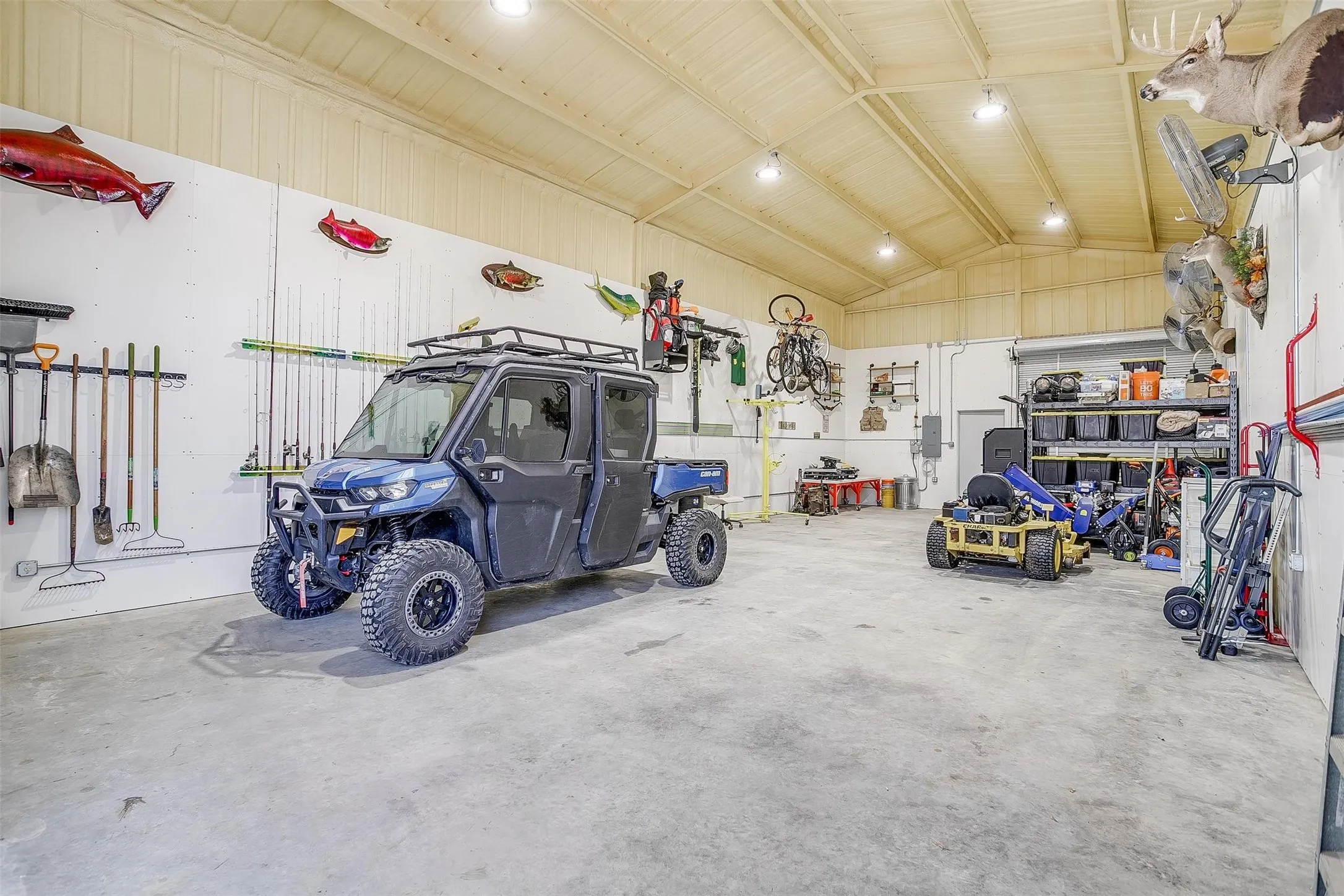 Large insulated shop plus RV/boat storage with oversized bay doors, ideal for equipment, storage, hobbies, or operational support
