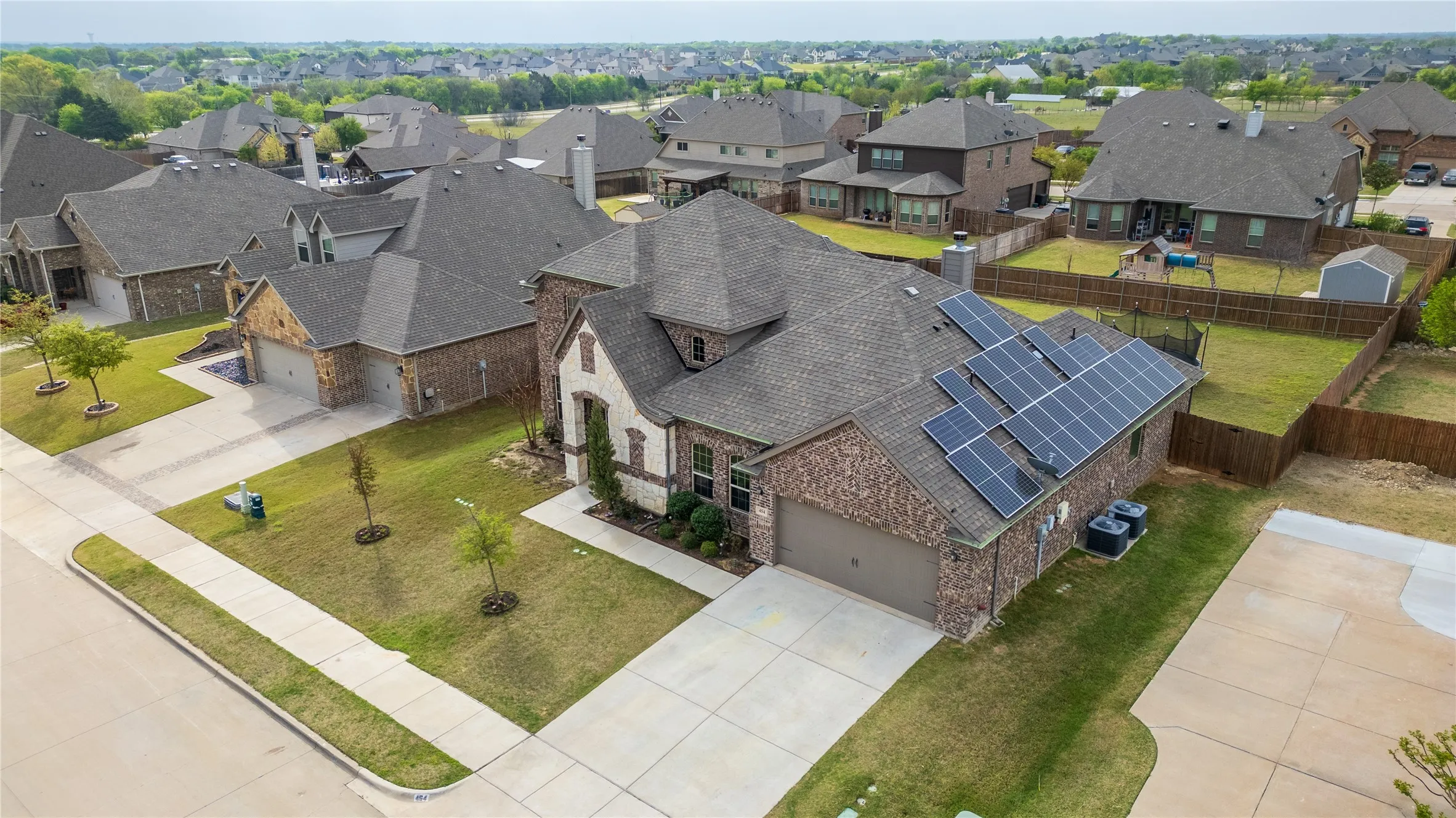 Aerial view of residential area