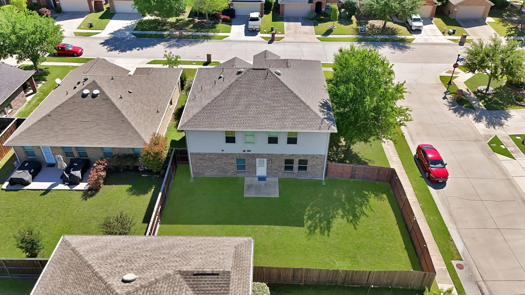 Aerial view of residential area