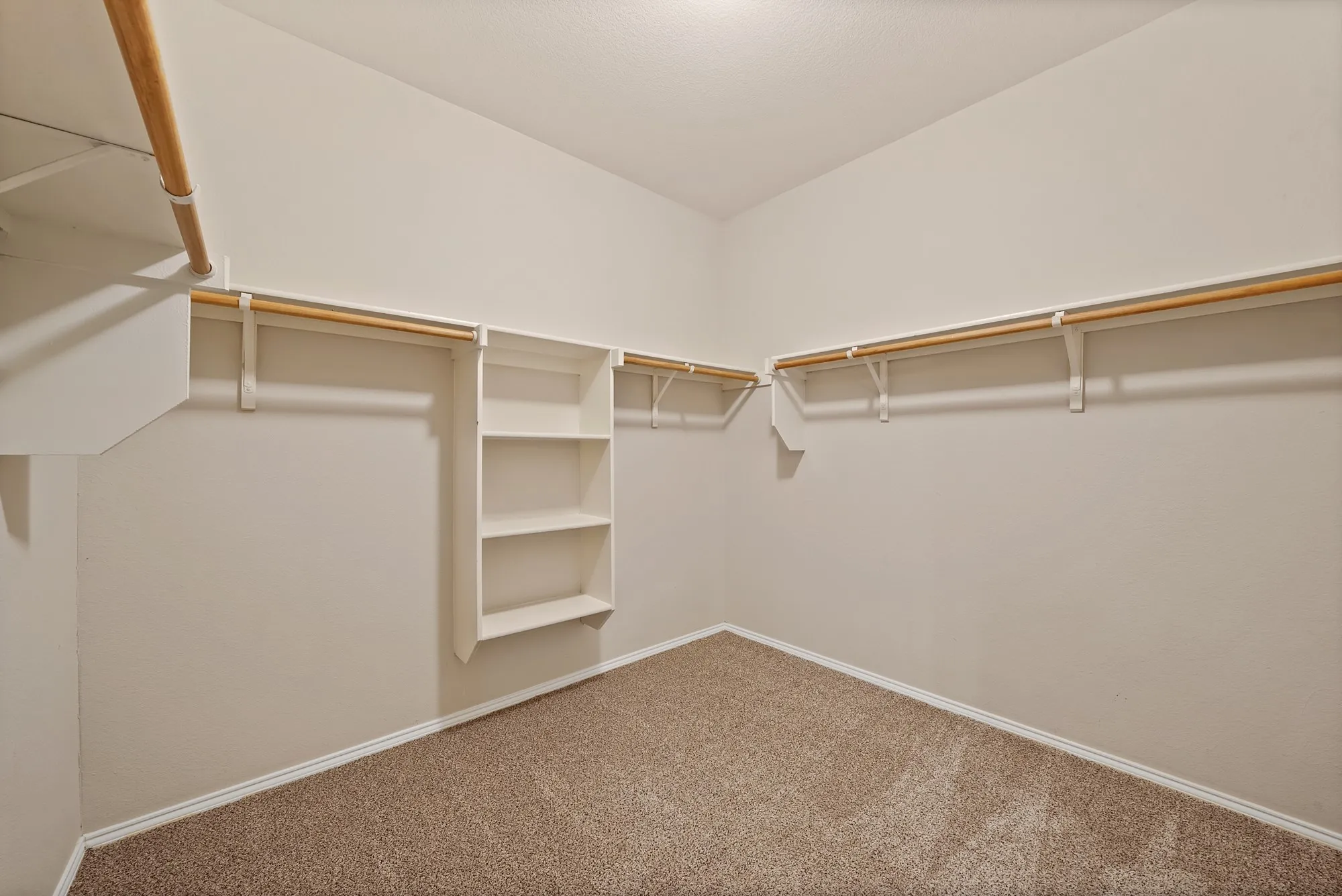 Walk in closet with carpet