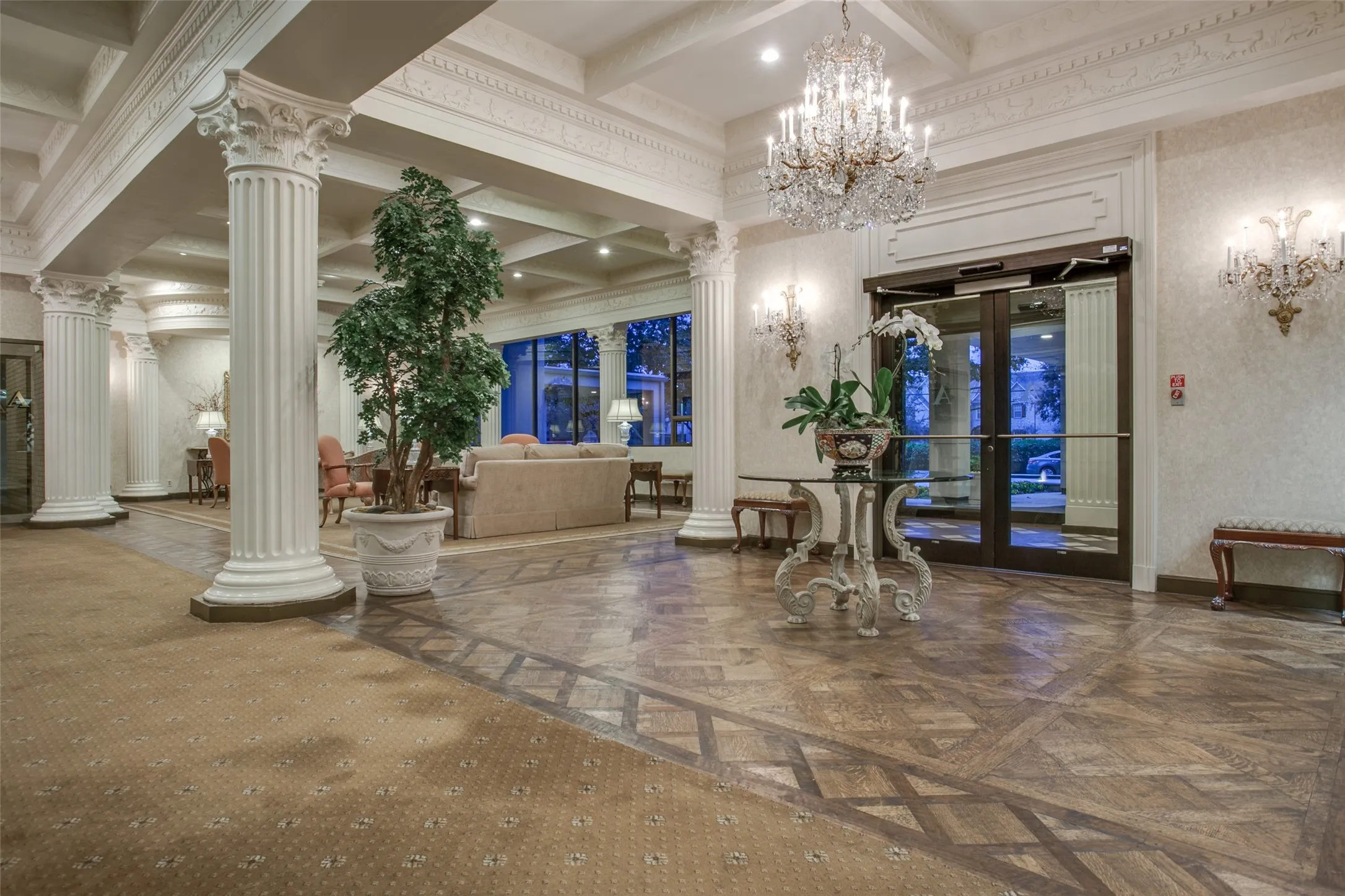Entrance to the lobby and sitting area.