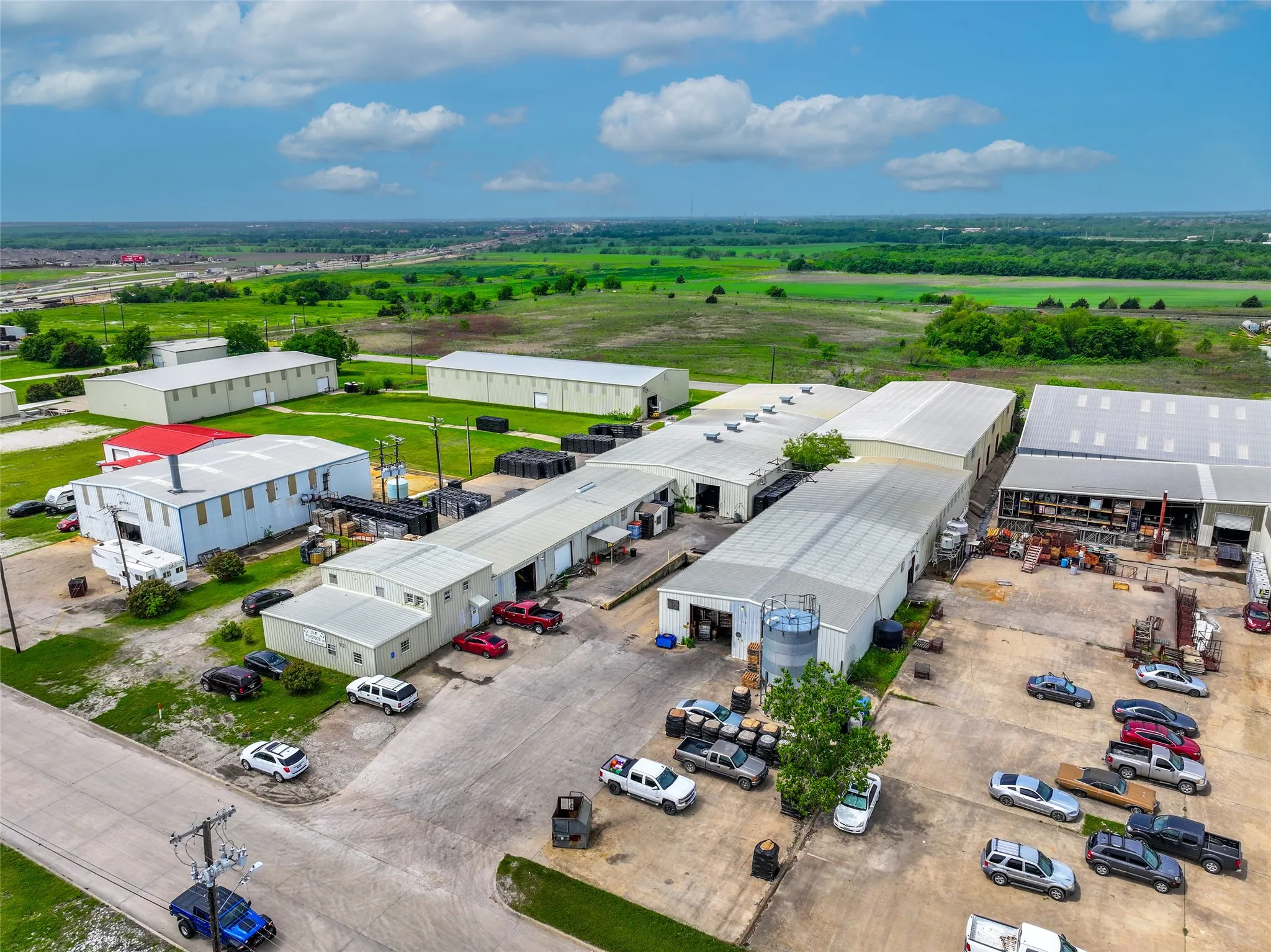Drone / aerial view of industrial structures