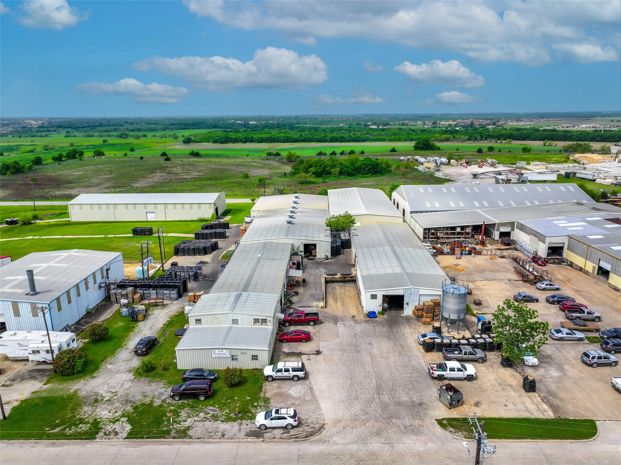 Bird's eye view of industrial structures