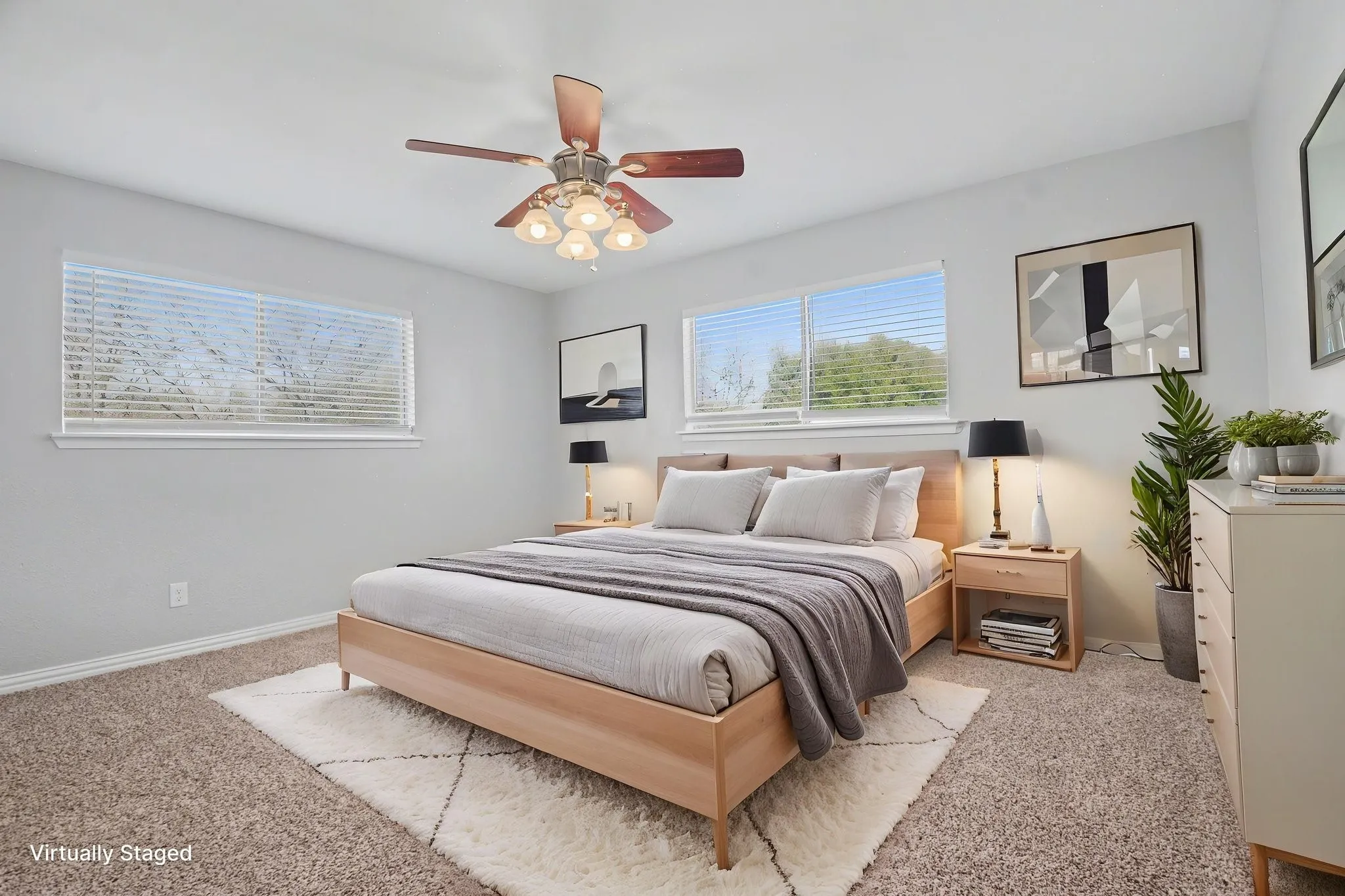 Virtually Staged Primary Bedroom