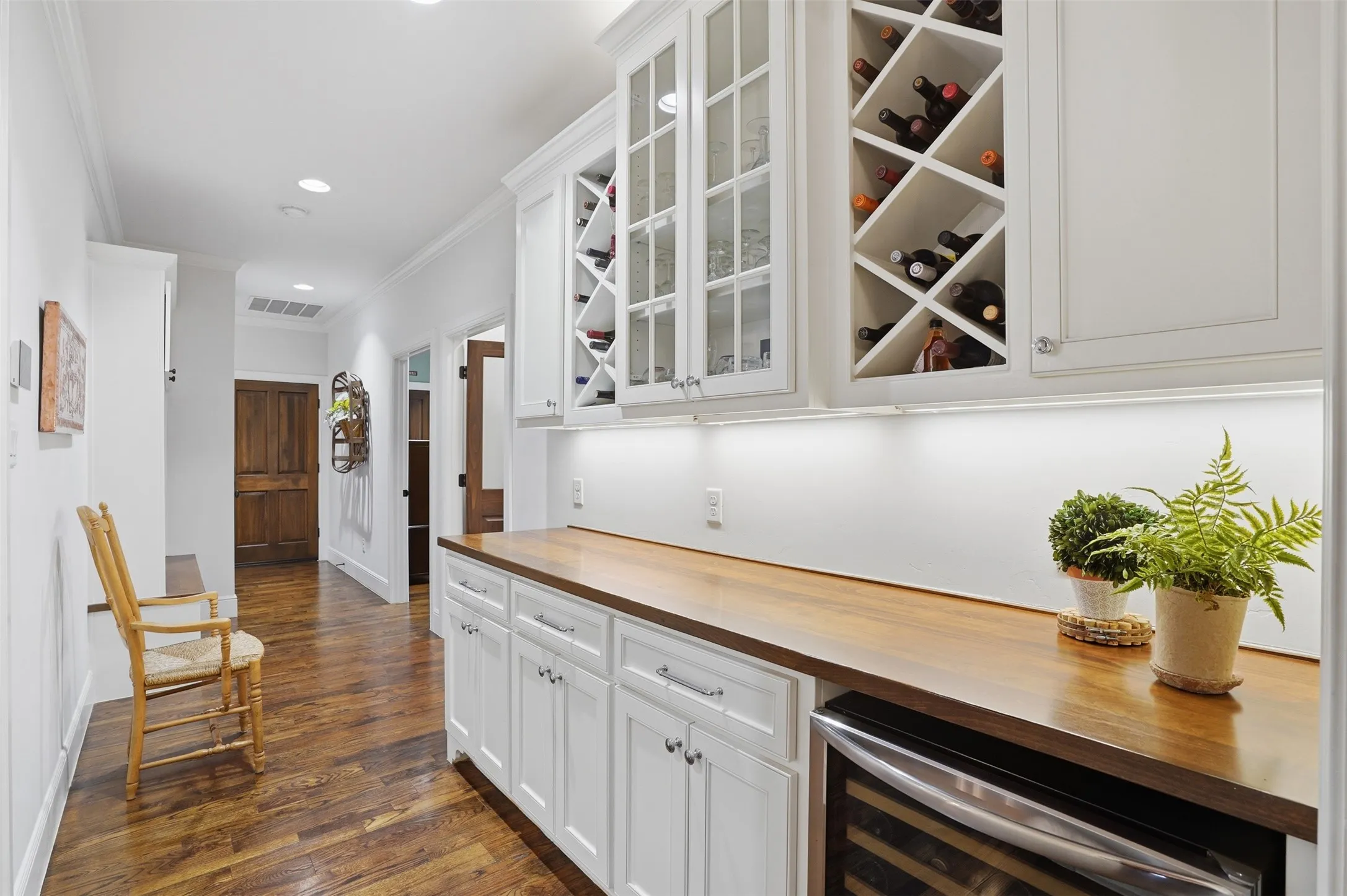Butcher block countertop.
