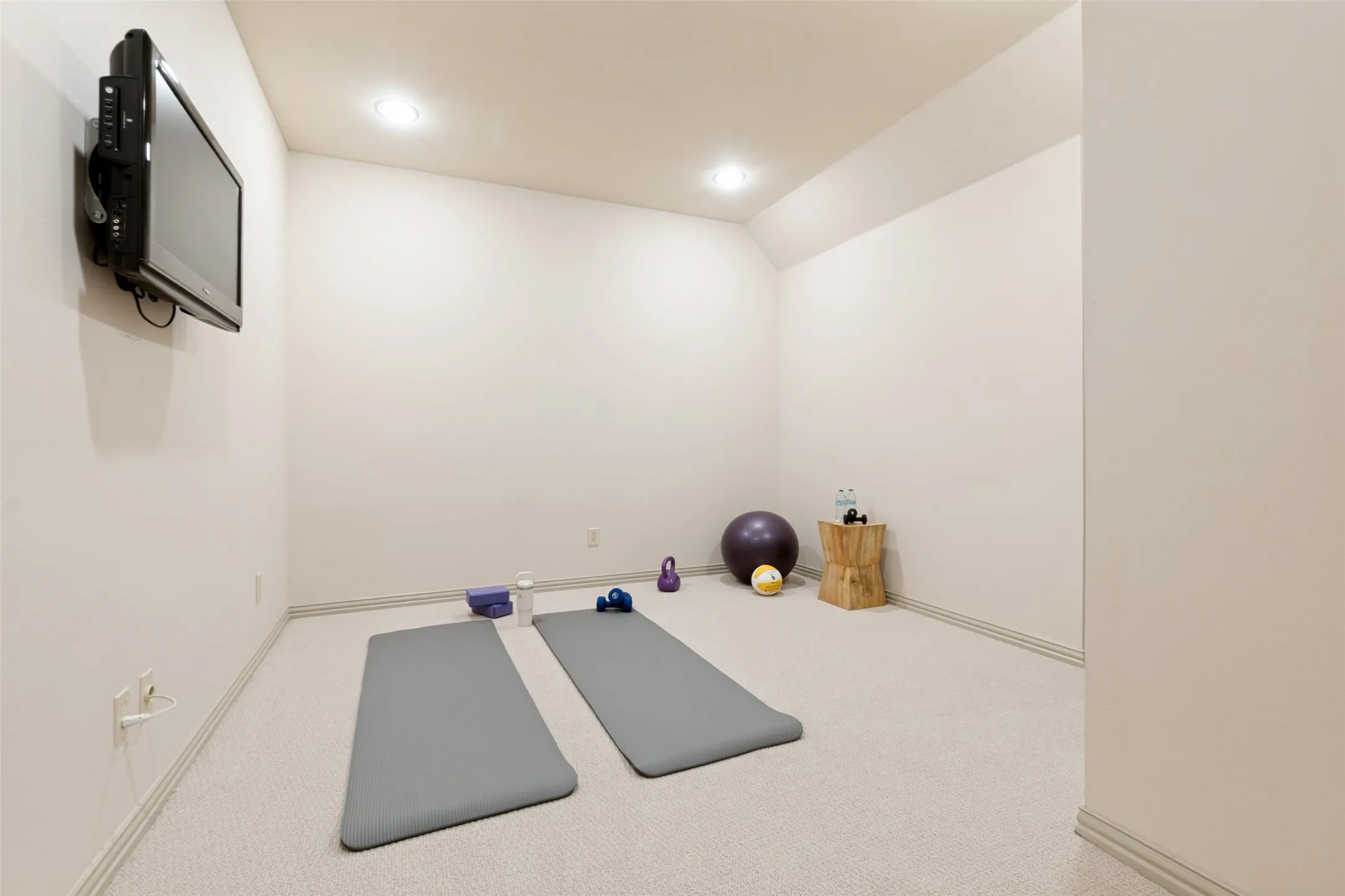 New carpet and paint with TV included. Perfect for gym, yoga studio.