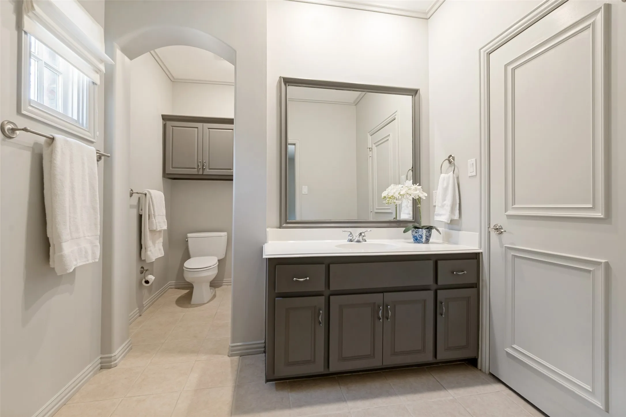 Each en-suite bathroom has been updated with neutral paint, updated fixtures and has an unexpectedly large walk-in closet.
