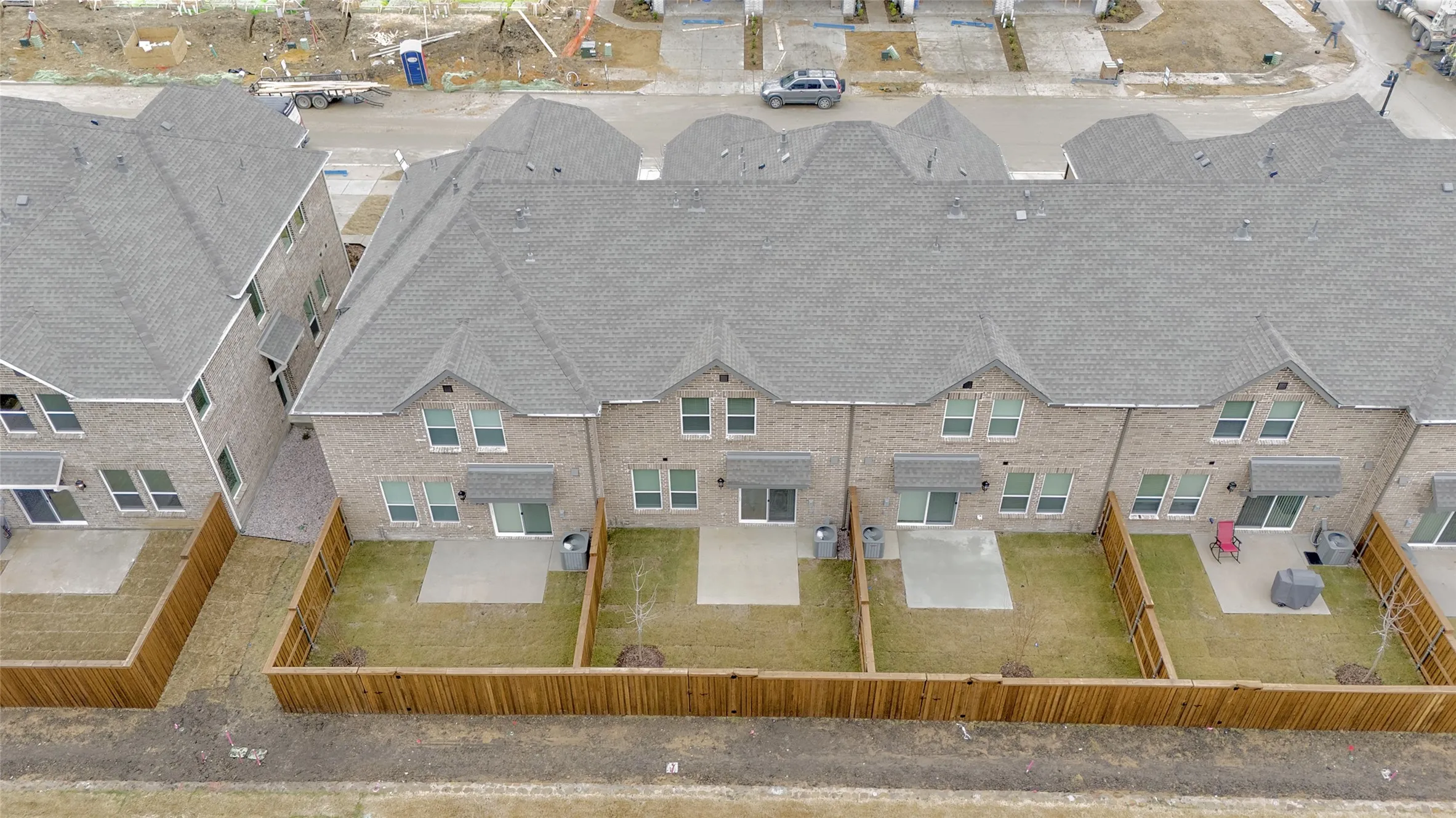 Aerial perspective of suburban area
