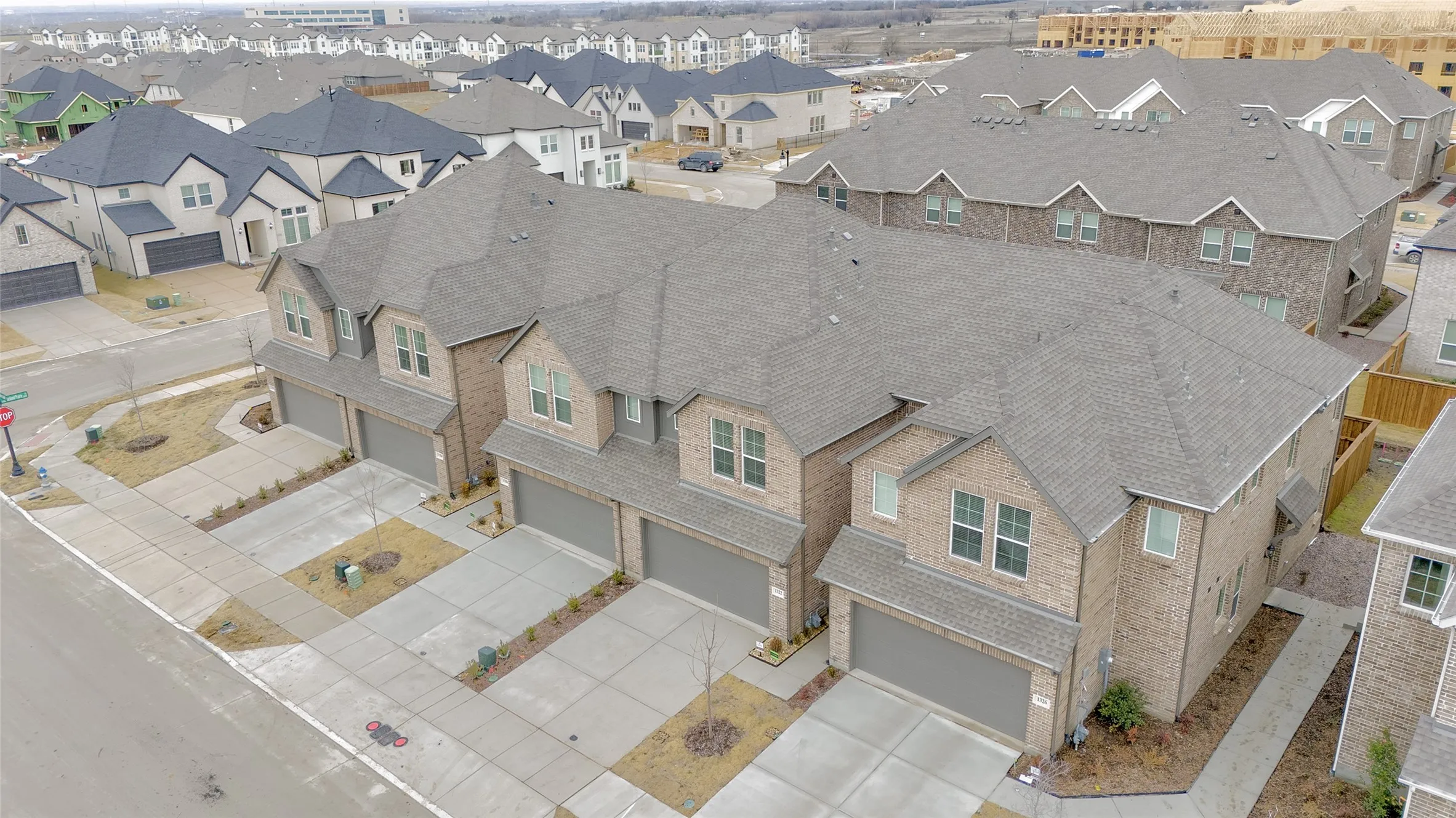 Aerial view of residential area