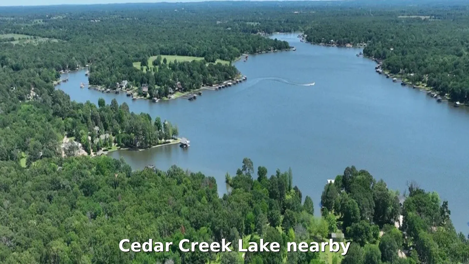 Bird's eye view of cedar creek lake