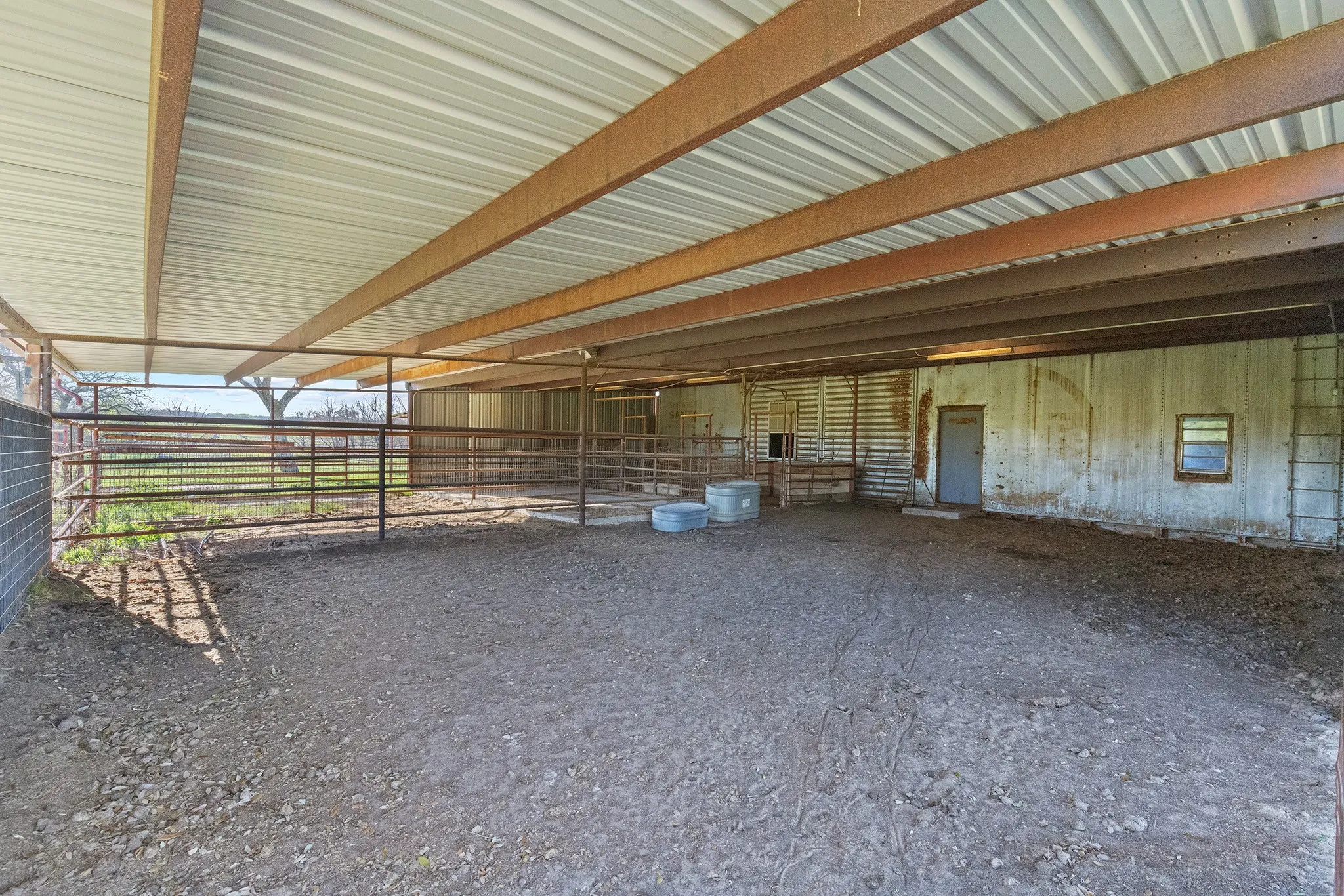 View of horse barn