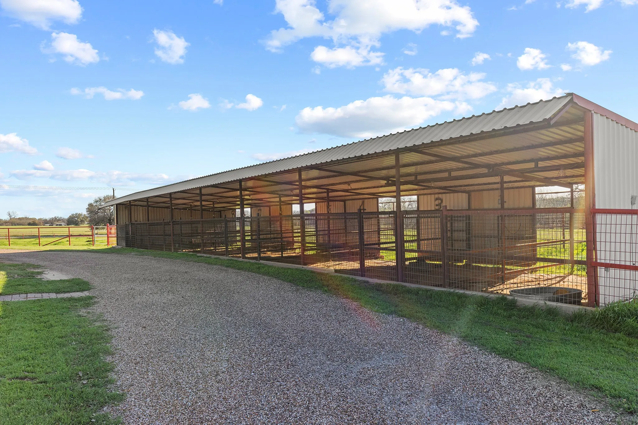 View of horse barn
