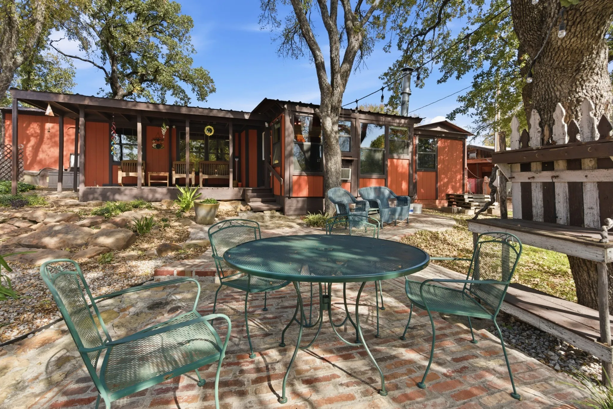 Multiple patios offer space for outdoor entertaining.