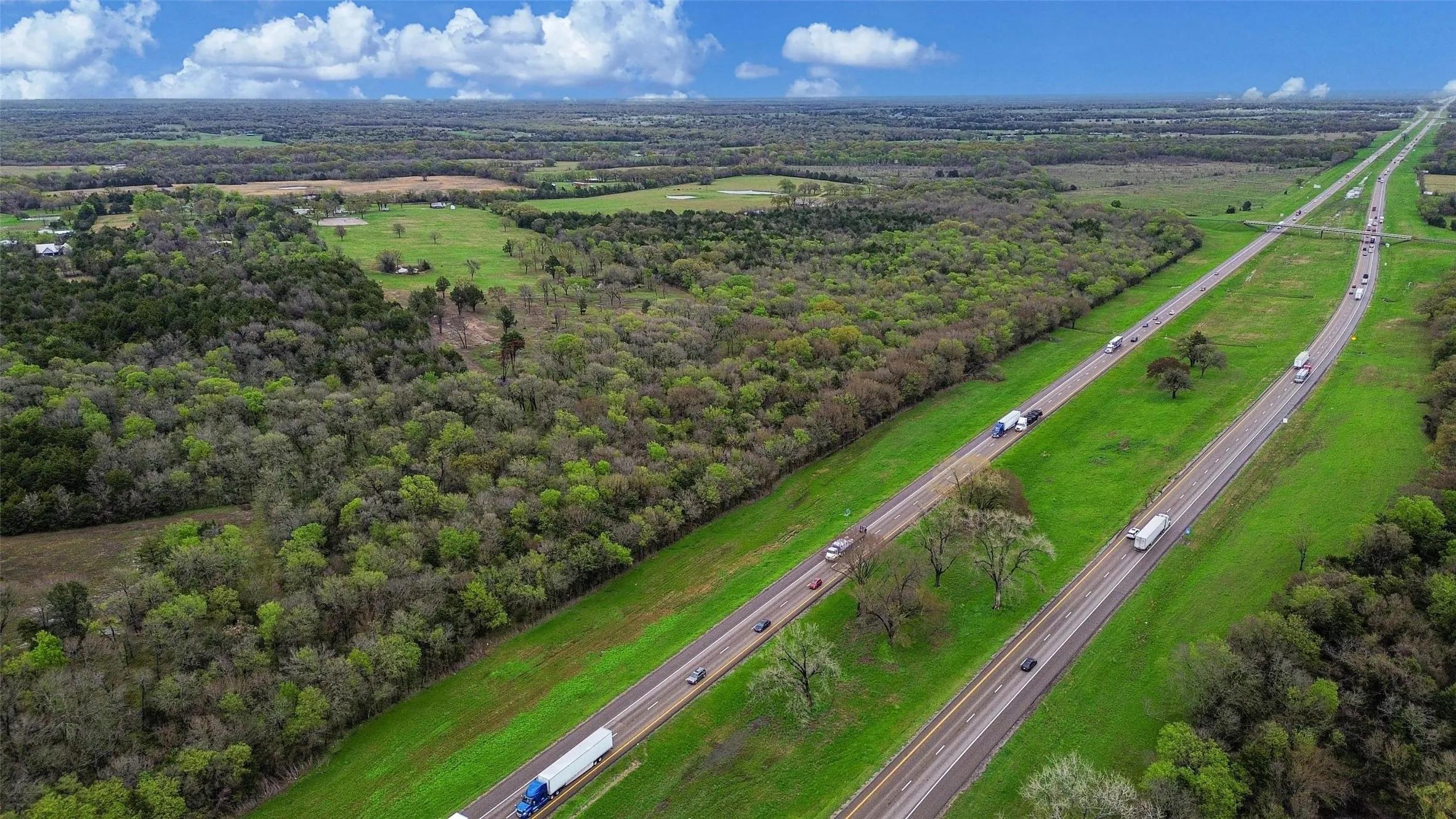 Bird's eye view of a heavily wooded area