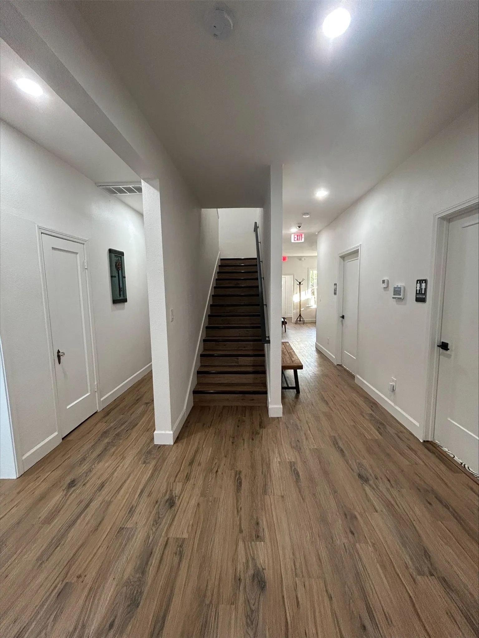 Stairway with wood-type flooring