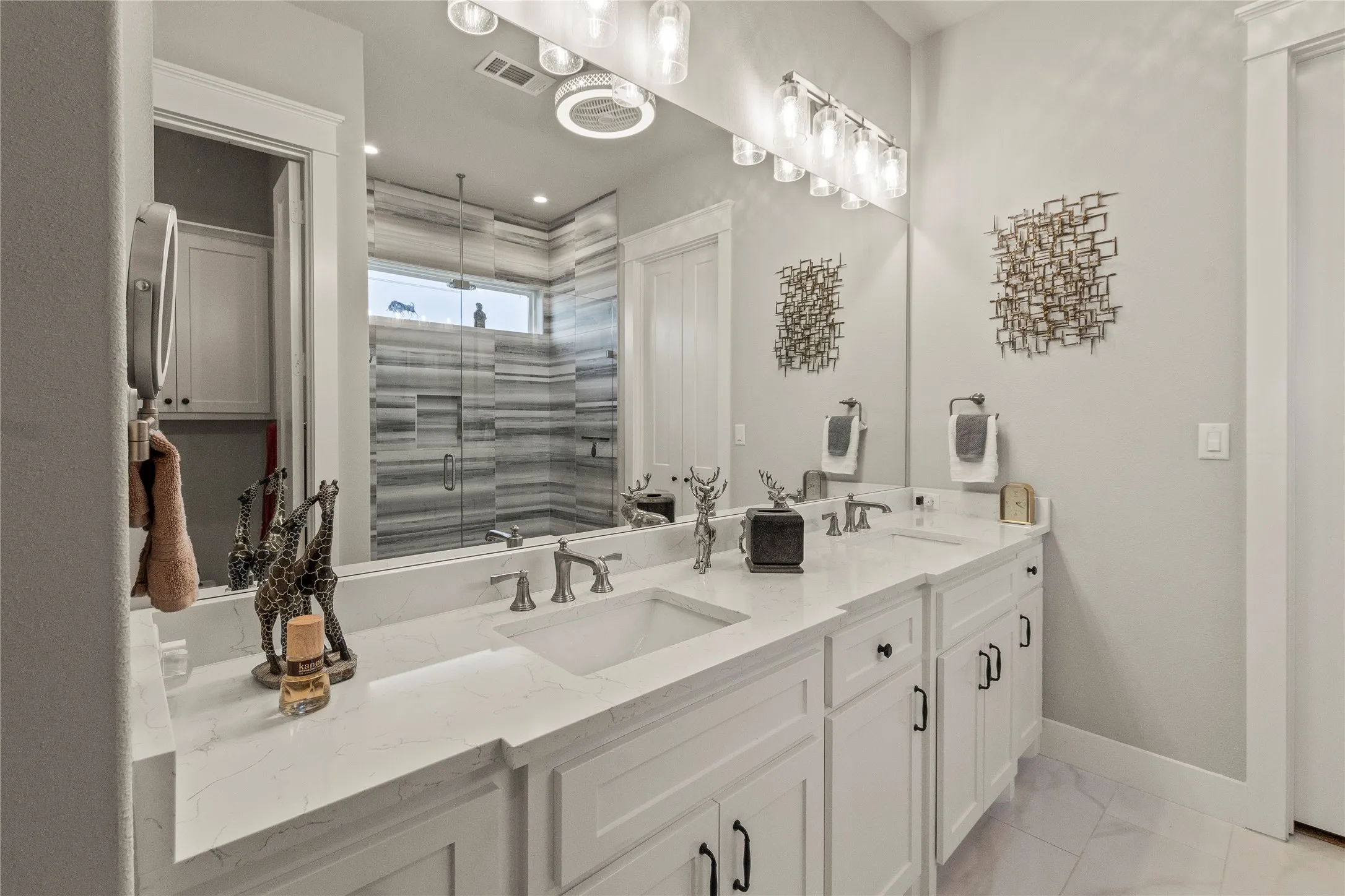 Primary bath with double sink vanity