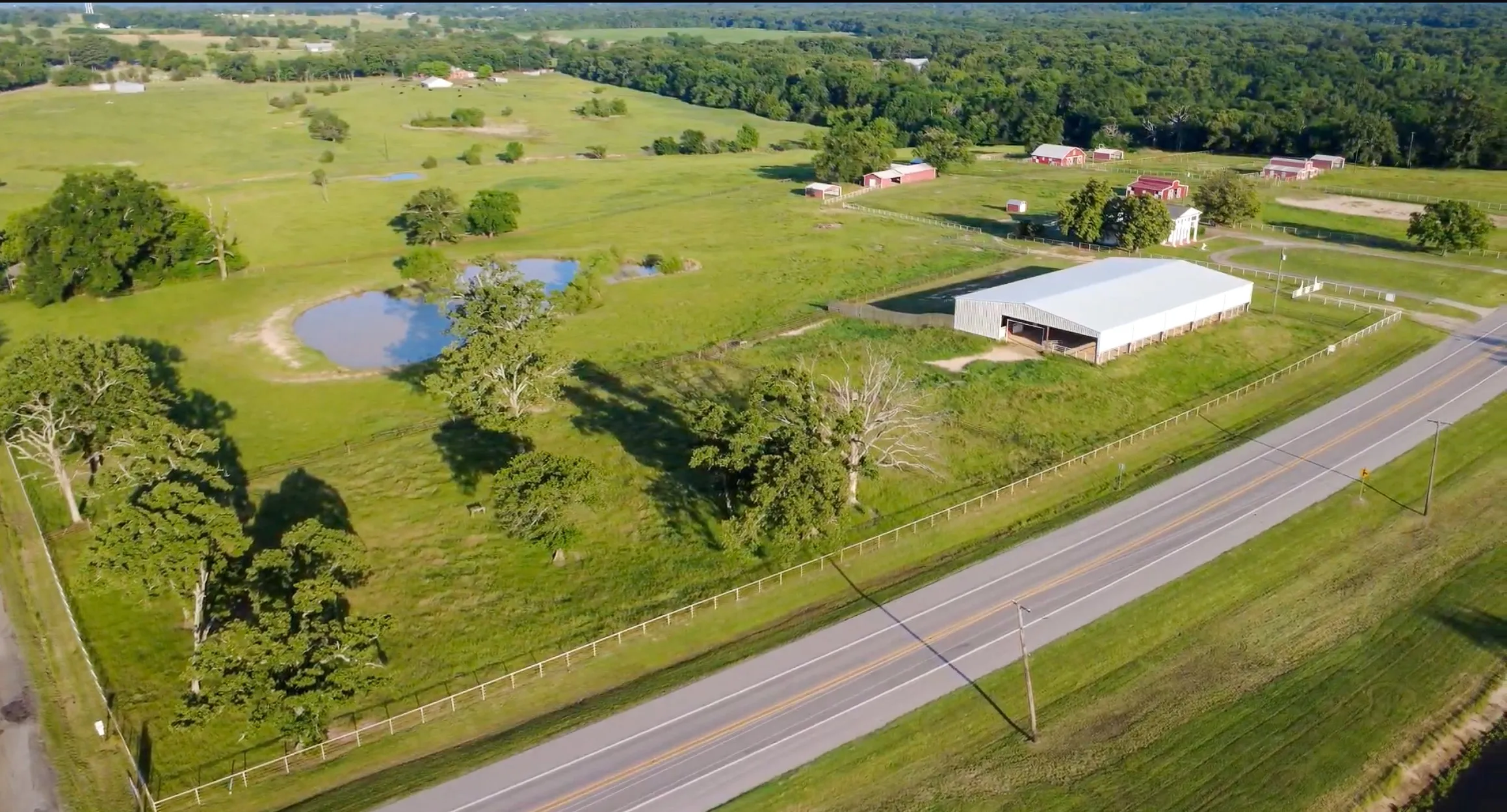 View of pond, performance arena