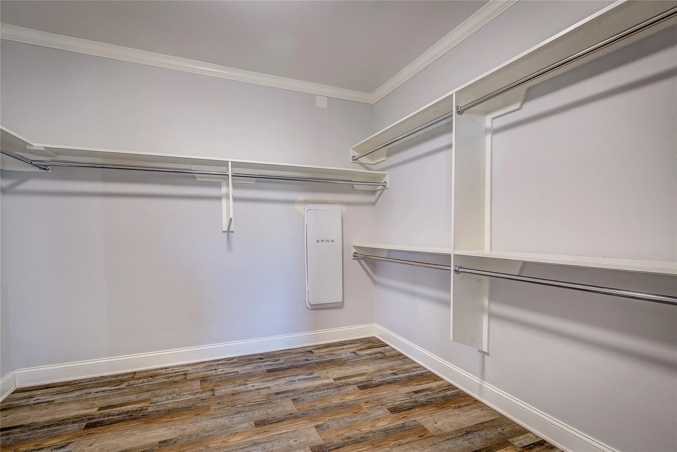 one of TWO closets in downstairs primary: this one is huge, and has solar control panel for the solar power