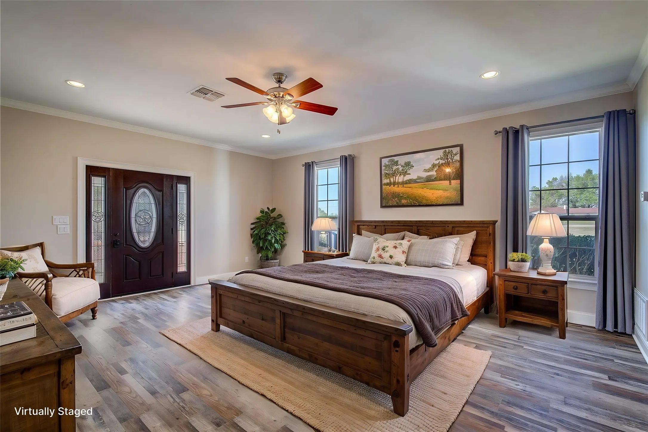 downstairs primary suite has separate entrance, Andersen windows, 6-inch baseboards