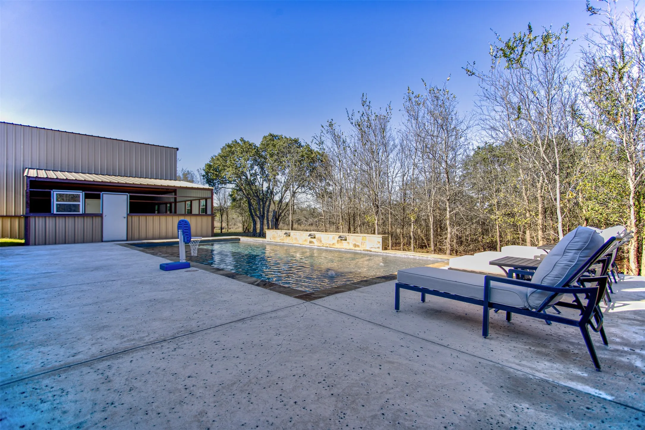 Backyard - pool & shop