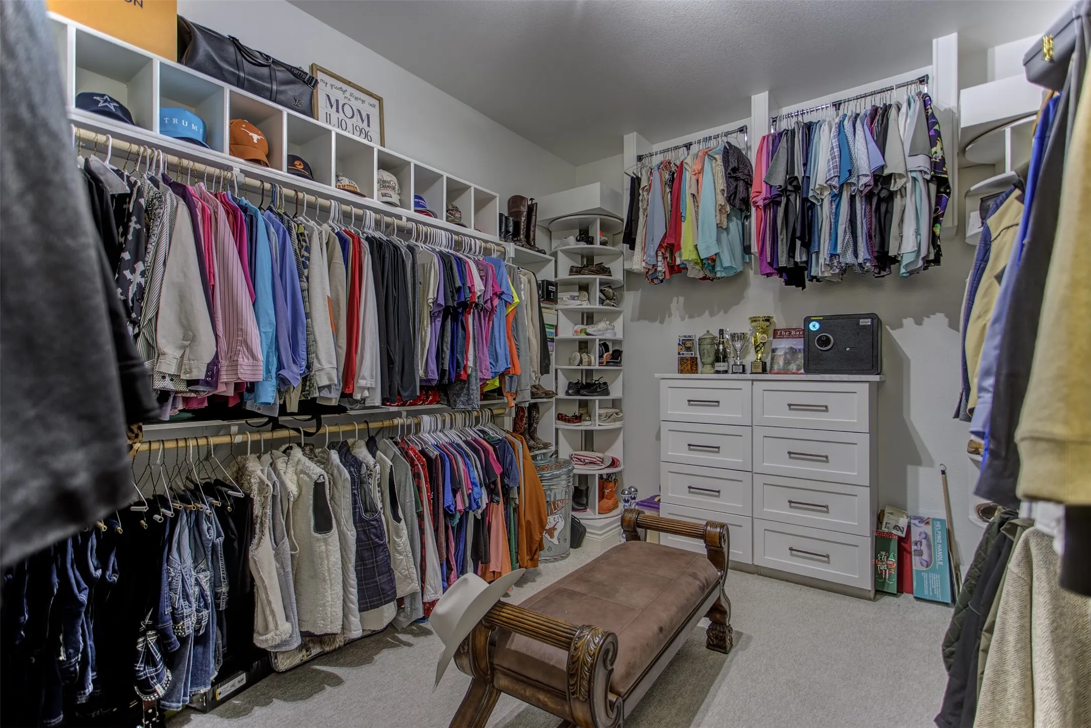 Master closet with custom shoe system