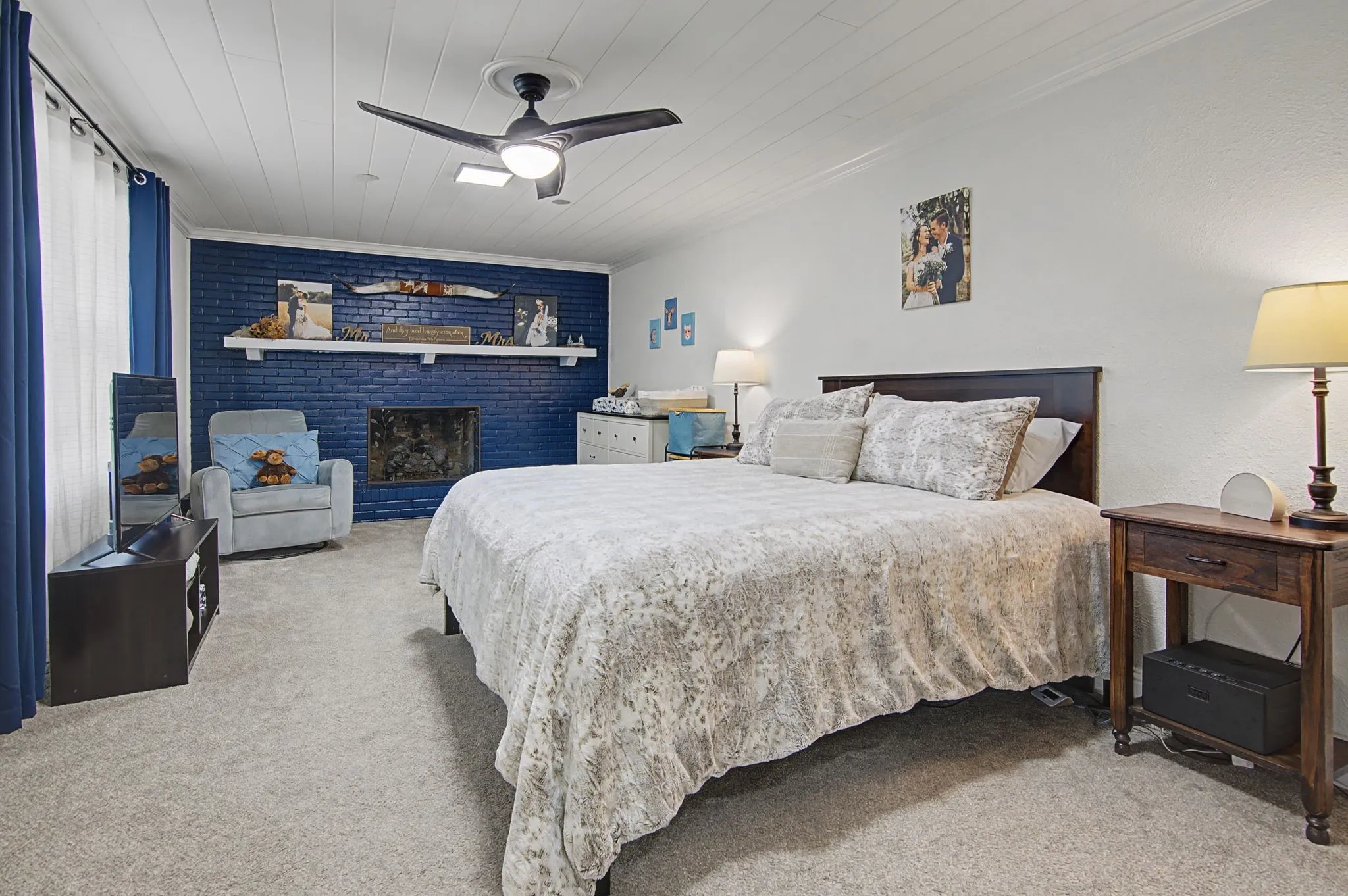 Large Master Bedroom with fireplace