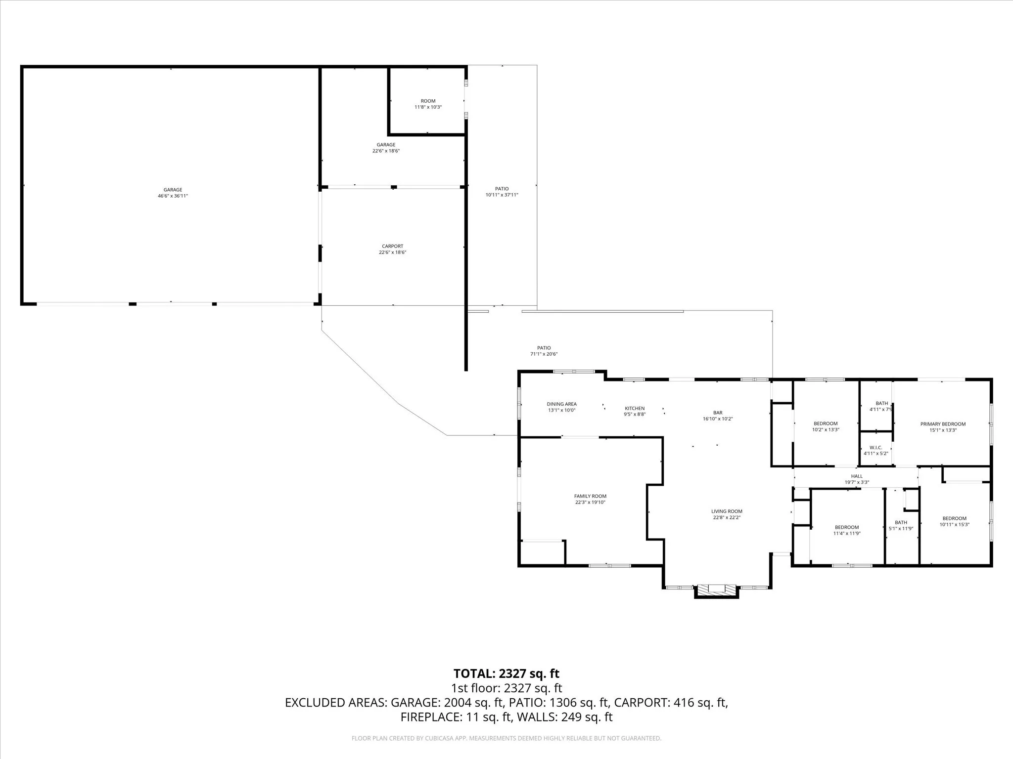 Floorplan of main home