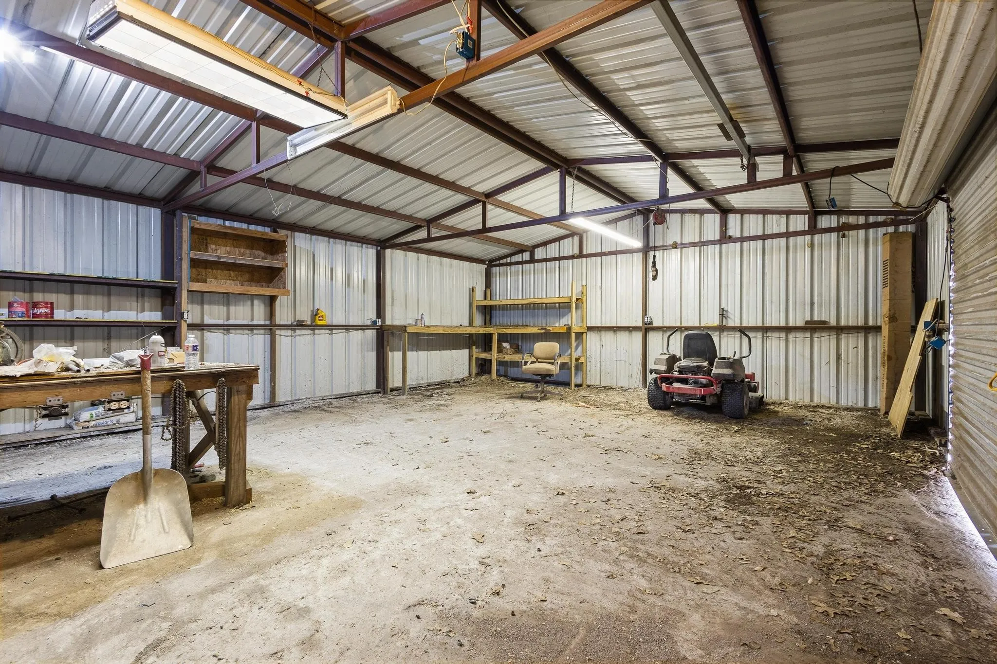Open area in workshop for equipment.