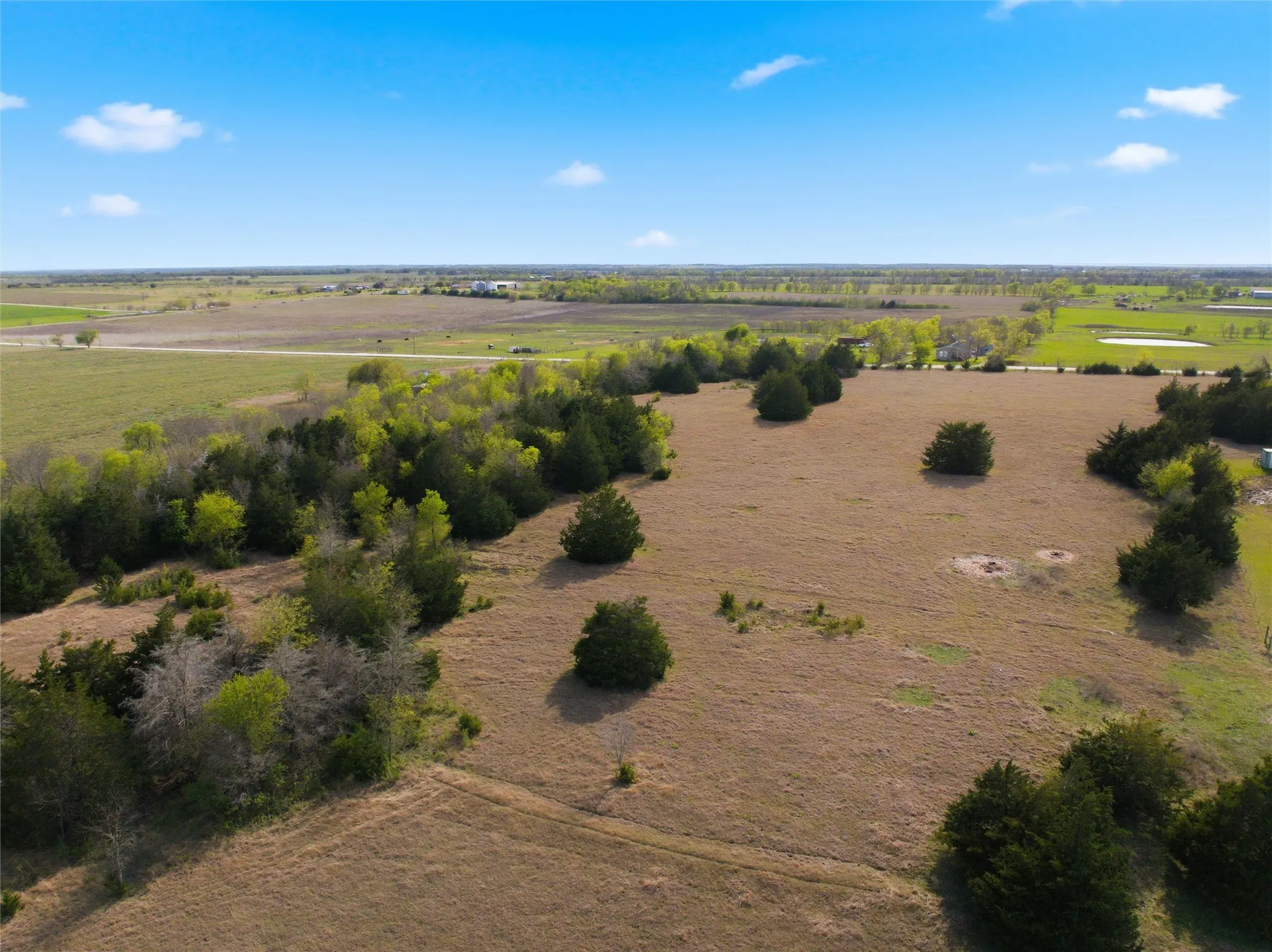 Aerial view of sparsely populated area