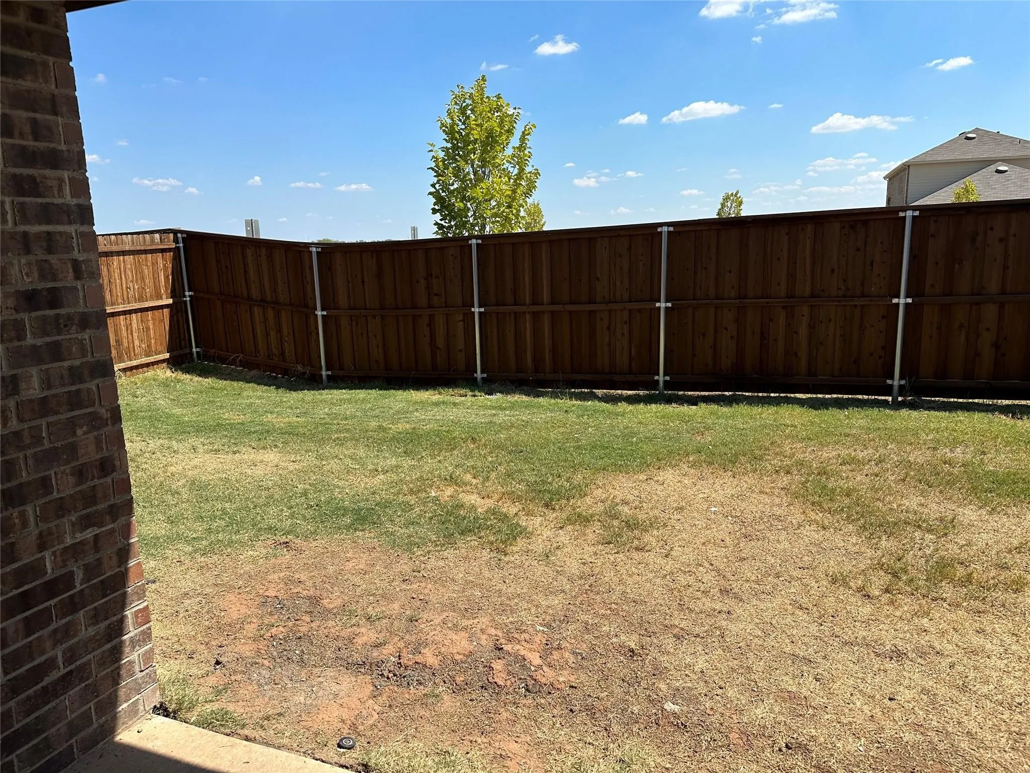 View of fenced yard
