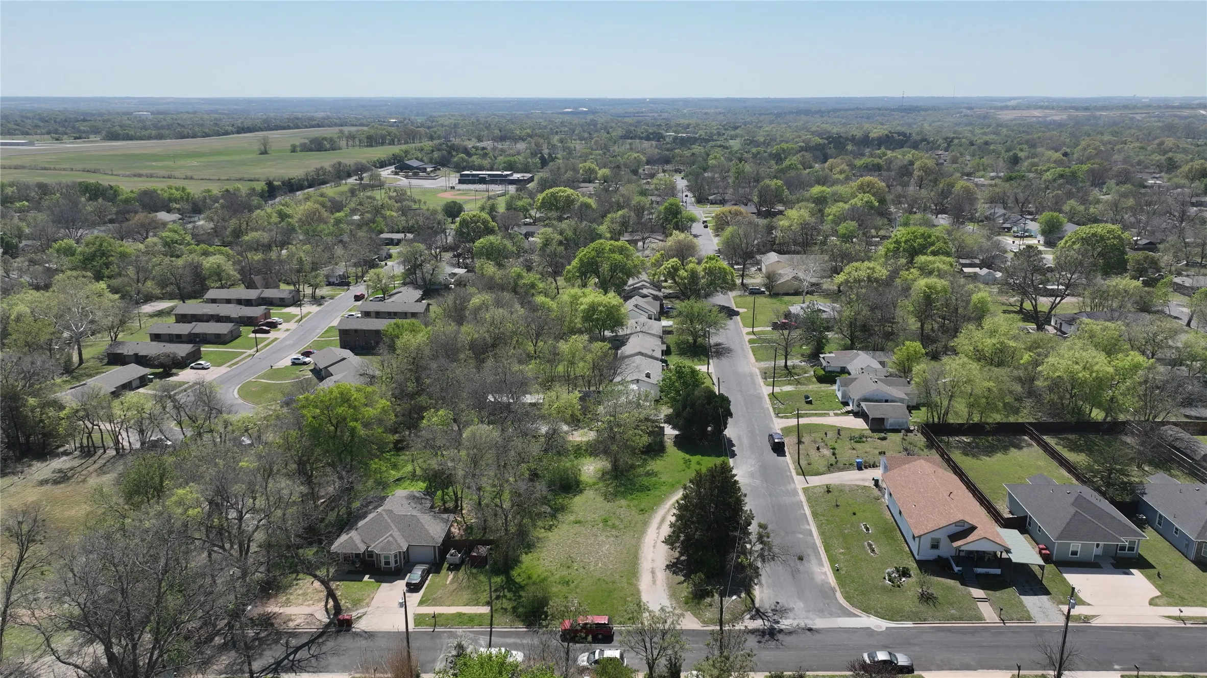Aerial view of residential area